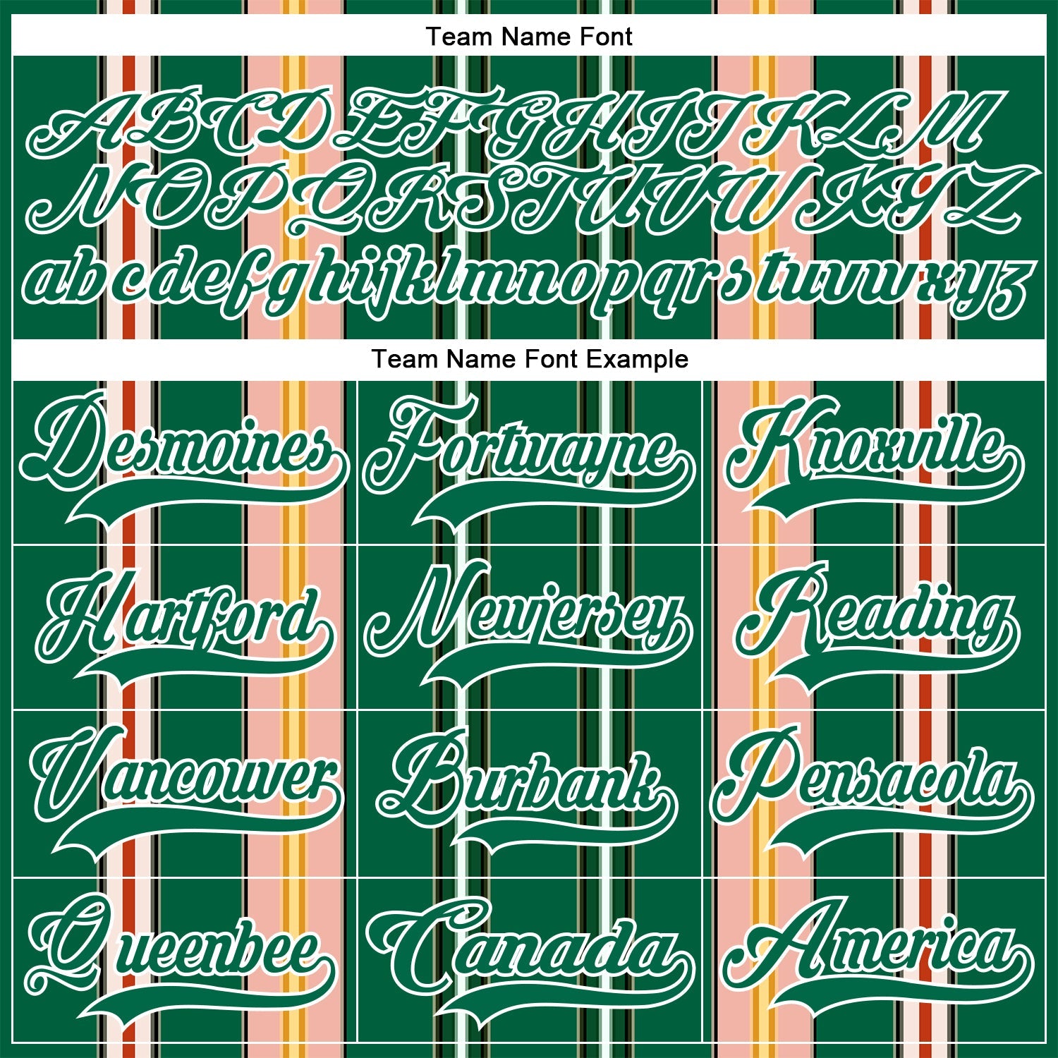 Custom Kelly Green Pink Yellow Black-White Stripe Hockey Lace Neck Jersey view 6