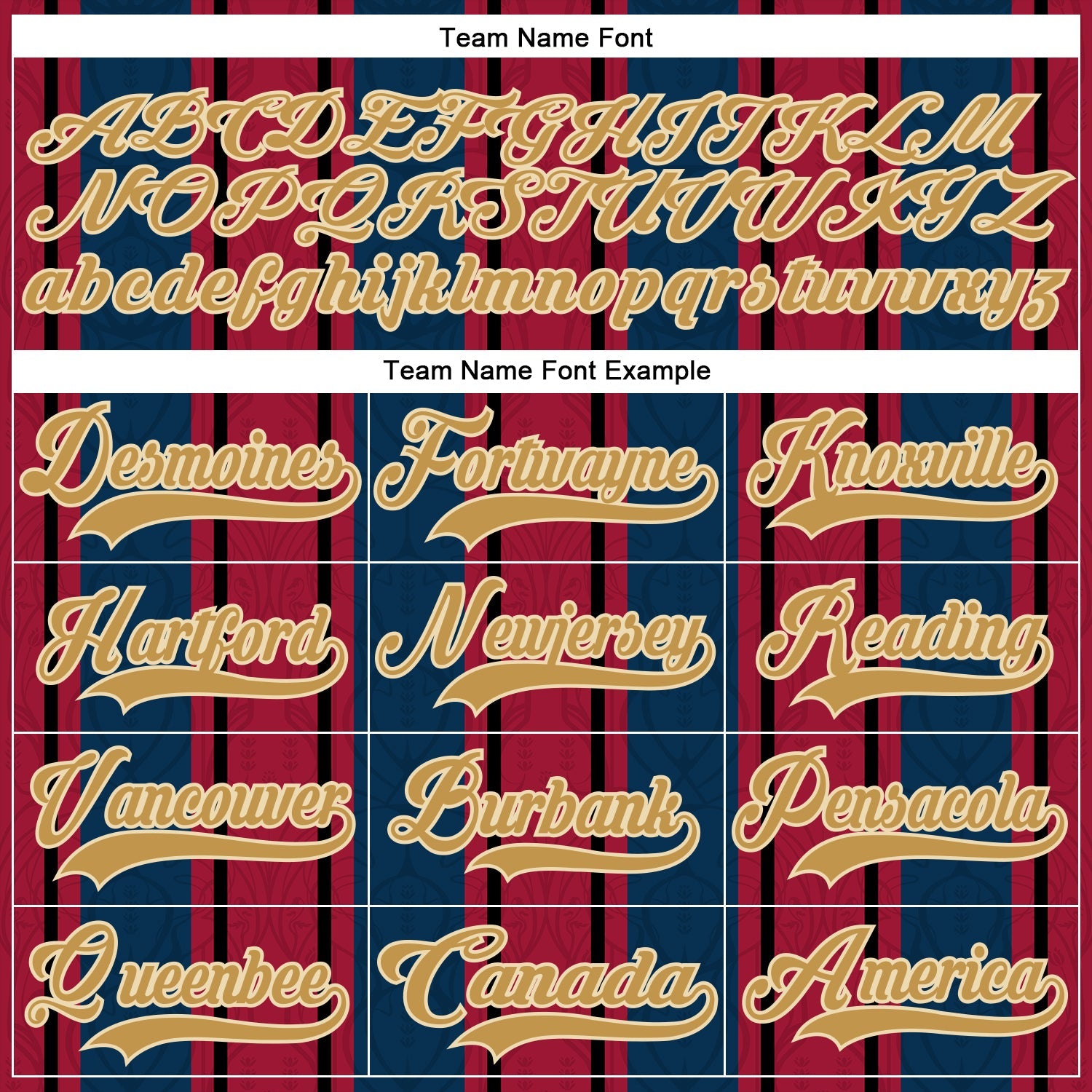 Custom Red Old Gold Navy White-Cream Stripe Hockey Lace Neck Jersey view 6