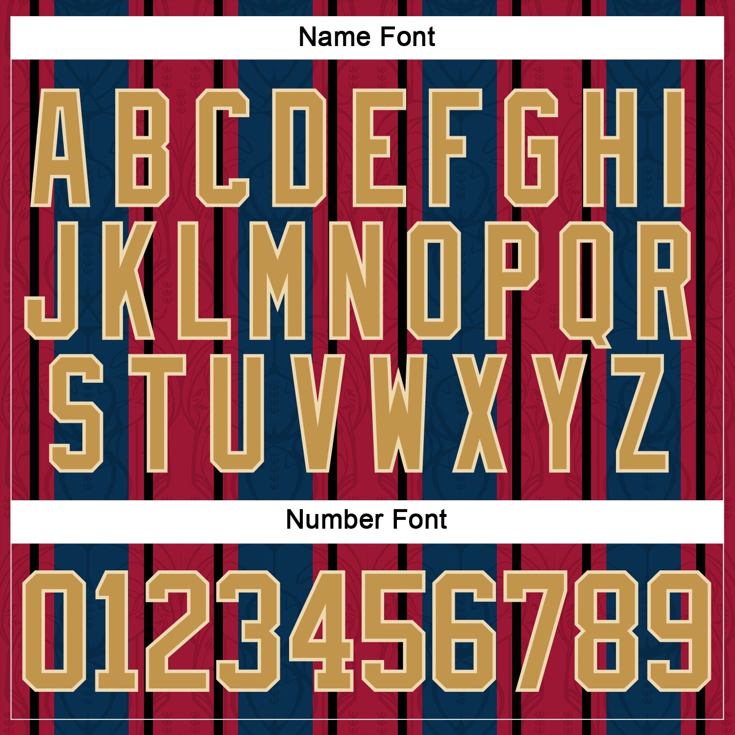 Custom Red Old Gold Navy White-Cream Stripe Hockey Lace Neck Jersey view 7