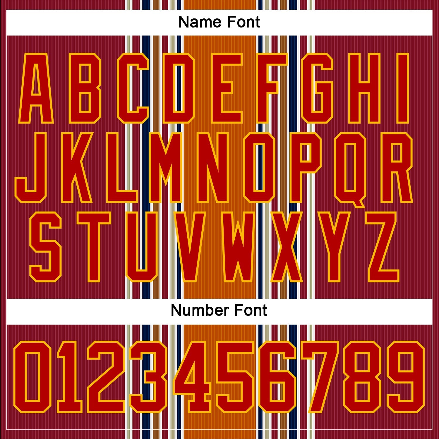 Custom Orange Red Blue Gold-White Stripe Hockey Lace Neck Jersey view 7