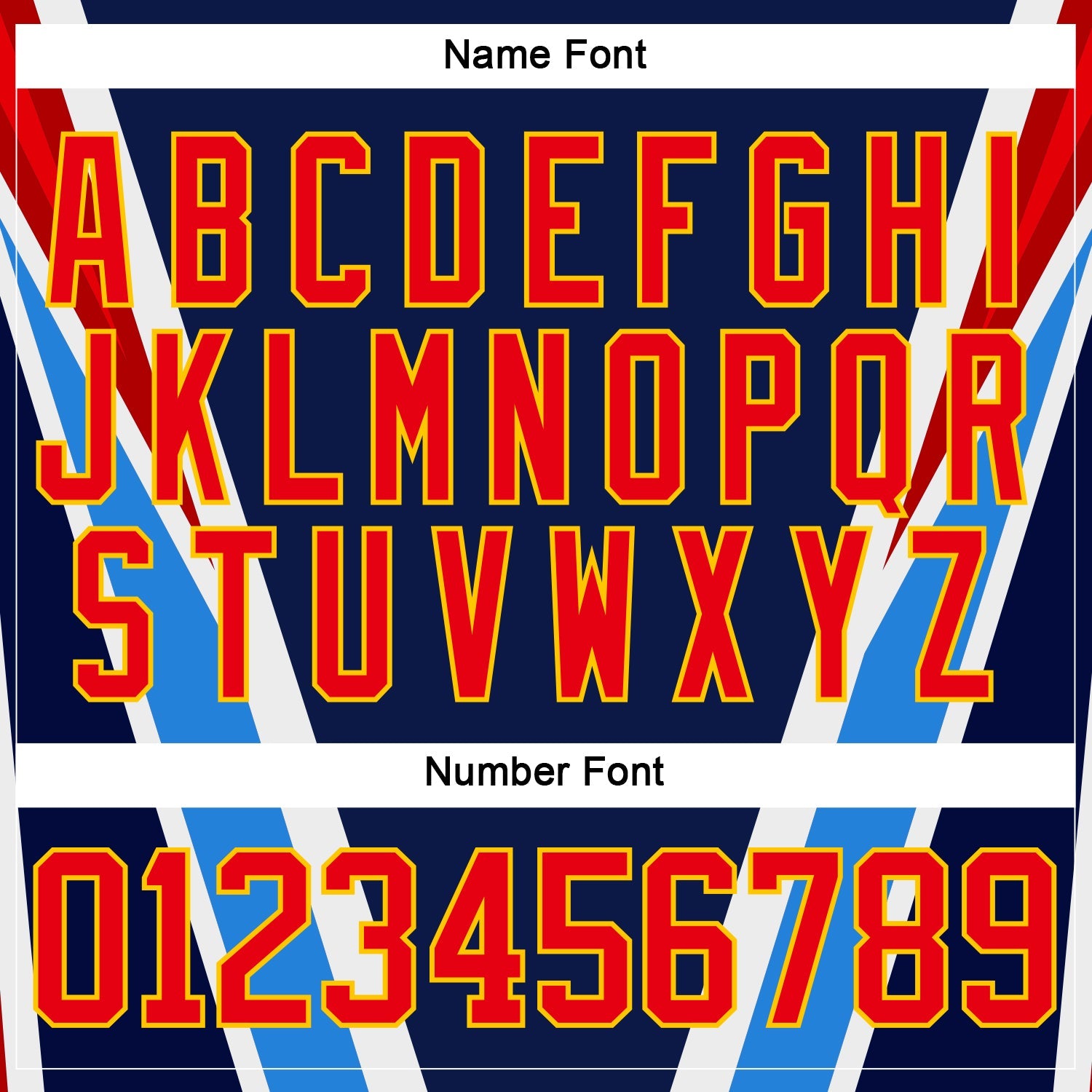 Custom Navy Fire Red Gold Blue-White Abstract Pattern Graphic Cyber Mecha E-sport Hockey Lace Neck Jersey view 7