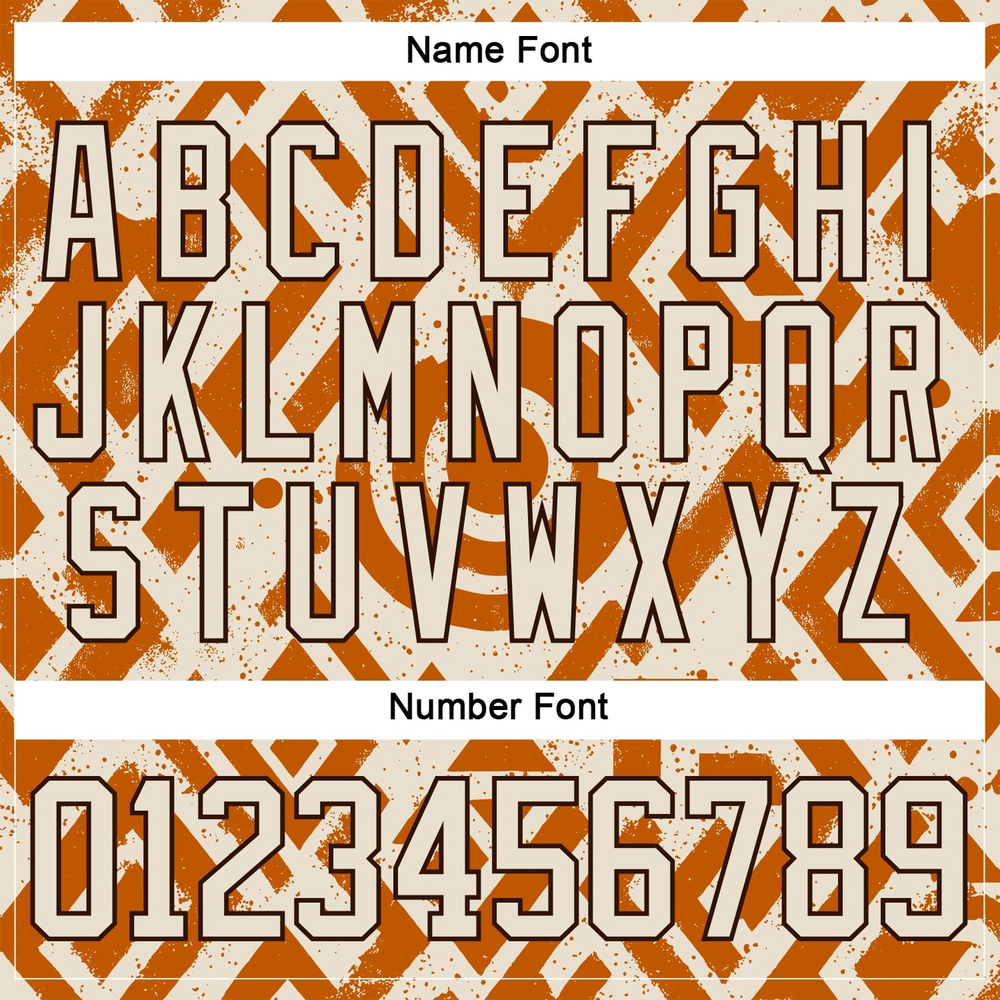 Custom Cream Texas Orange-Brown Tribal Indigenous Grunge Geometric Splash Hockey Lace Neck Jersey view 7