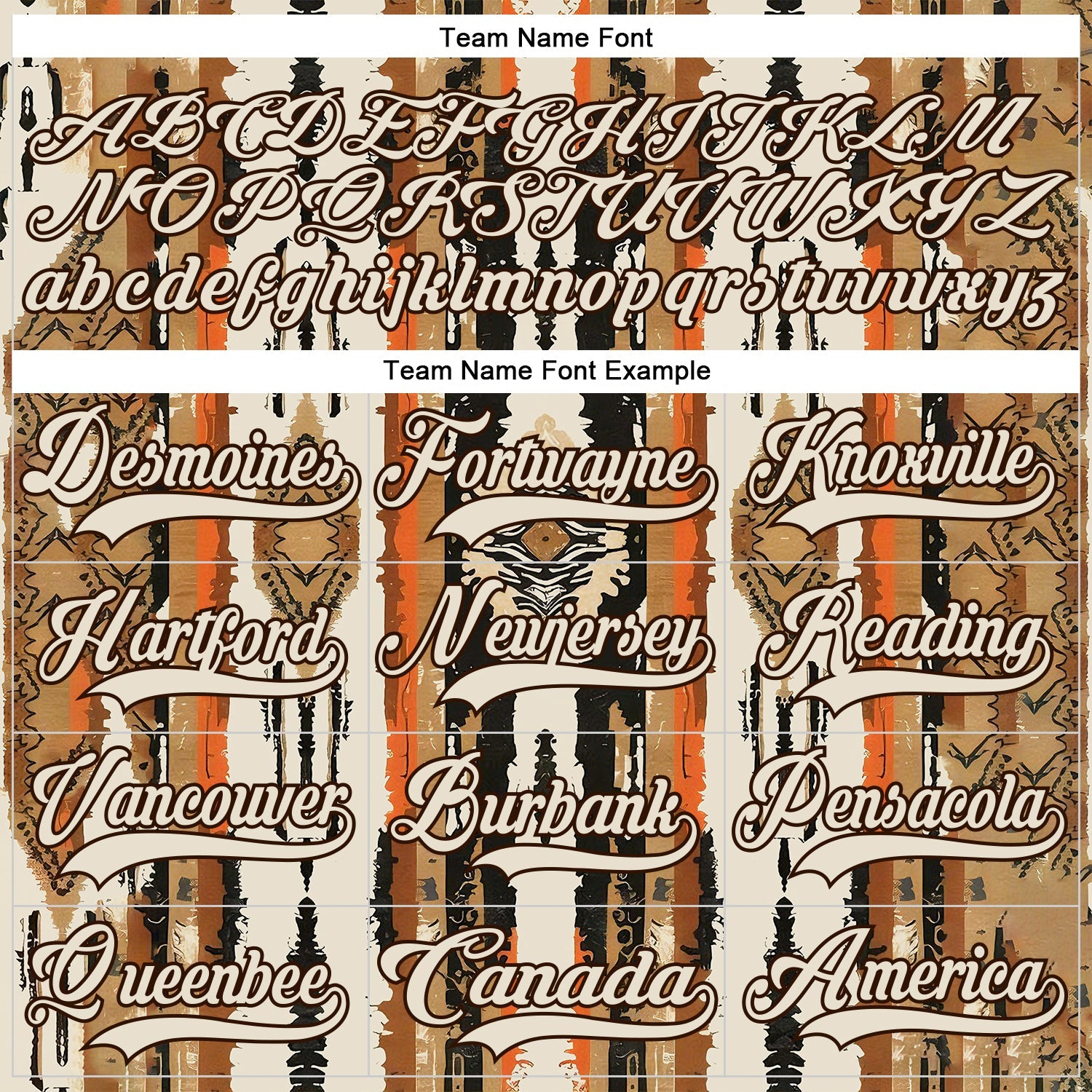 Custom Cream Brown Orange-Black Tribal Indigenous Grunge Splash Hockey Lace Neck Jersey view 6