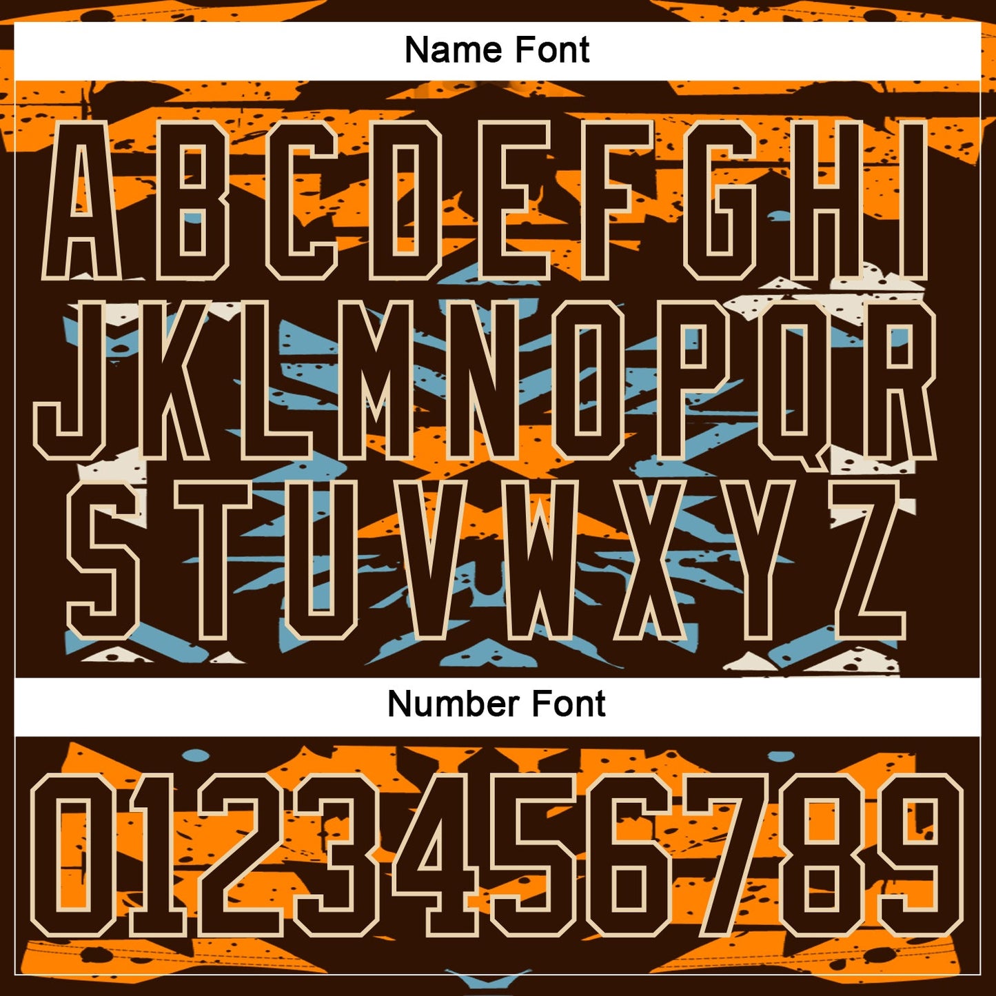 Custom Brown Bay Orange Blue-City Cream Tribal Indigenous Grunge Splash Hockey Lace Neck Jersey view 7