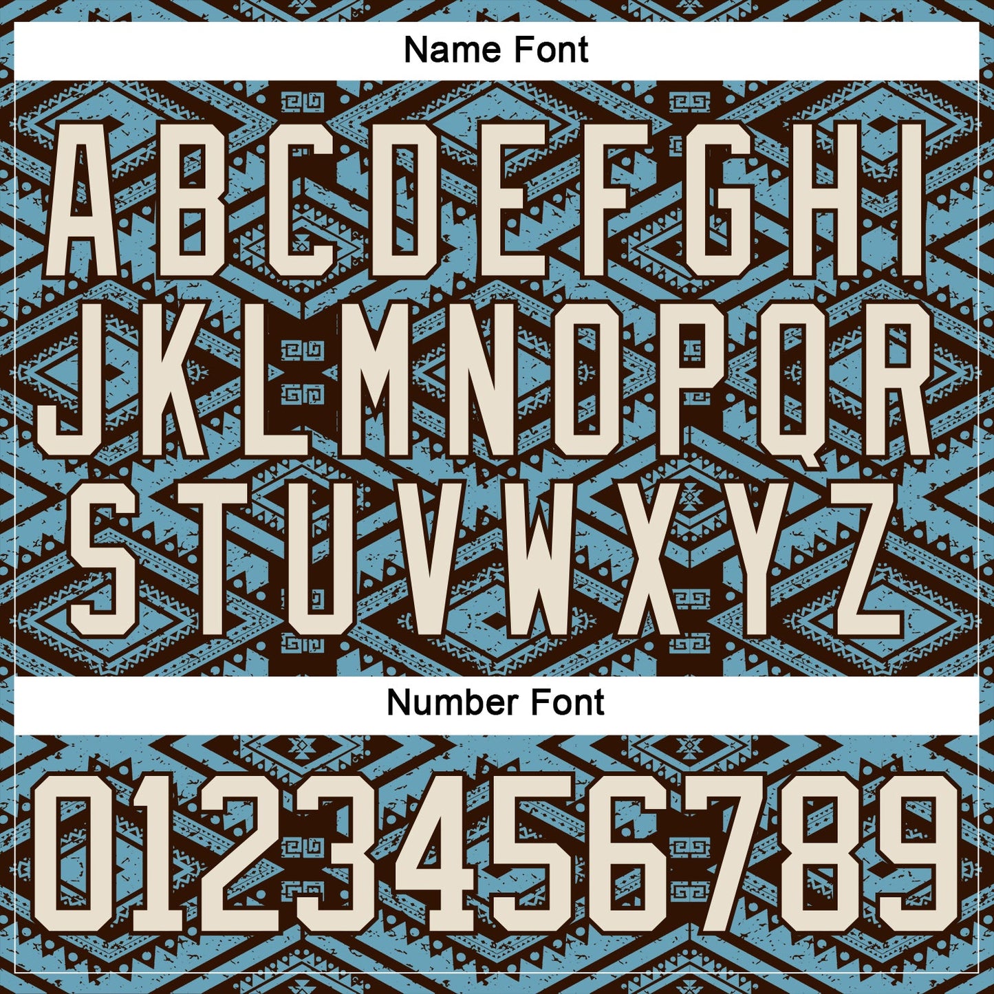 Custom Shadow Blue Cream-Brown Tribal Indigenous Grunge Geometric Splash Hockey Lace Neck Jersey view 7