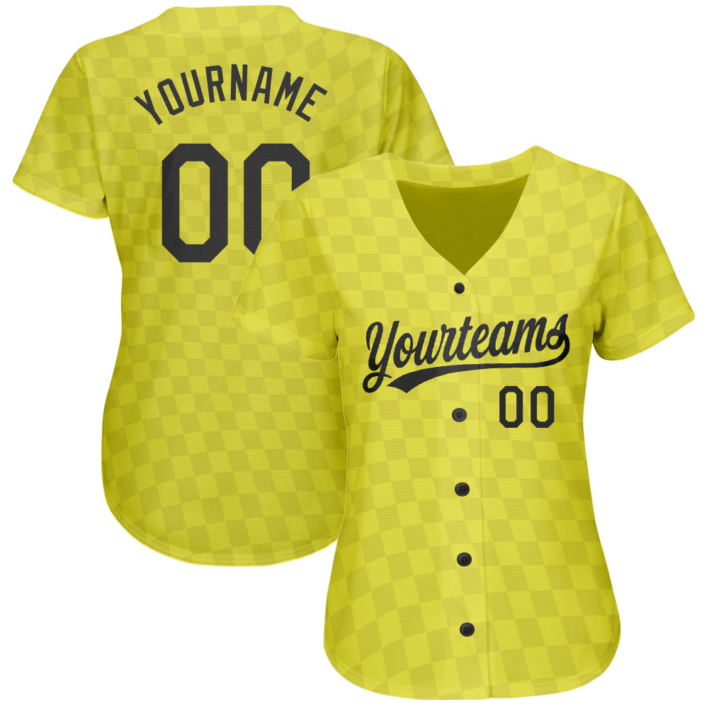 Custom Gold Black 3D Pattern Design Authentic Baseball Jersey view 2