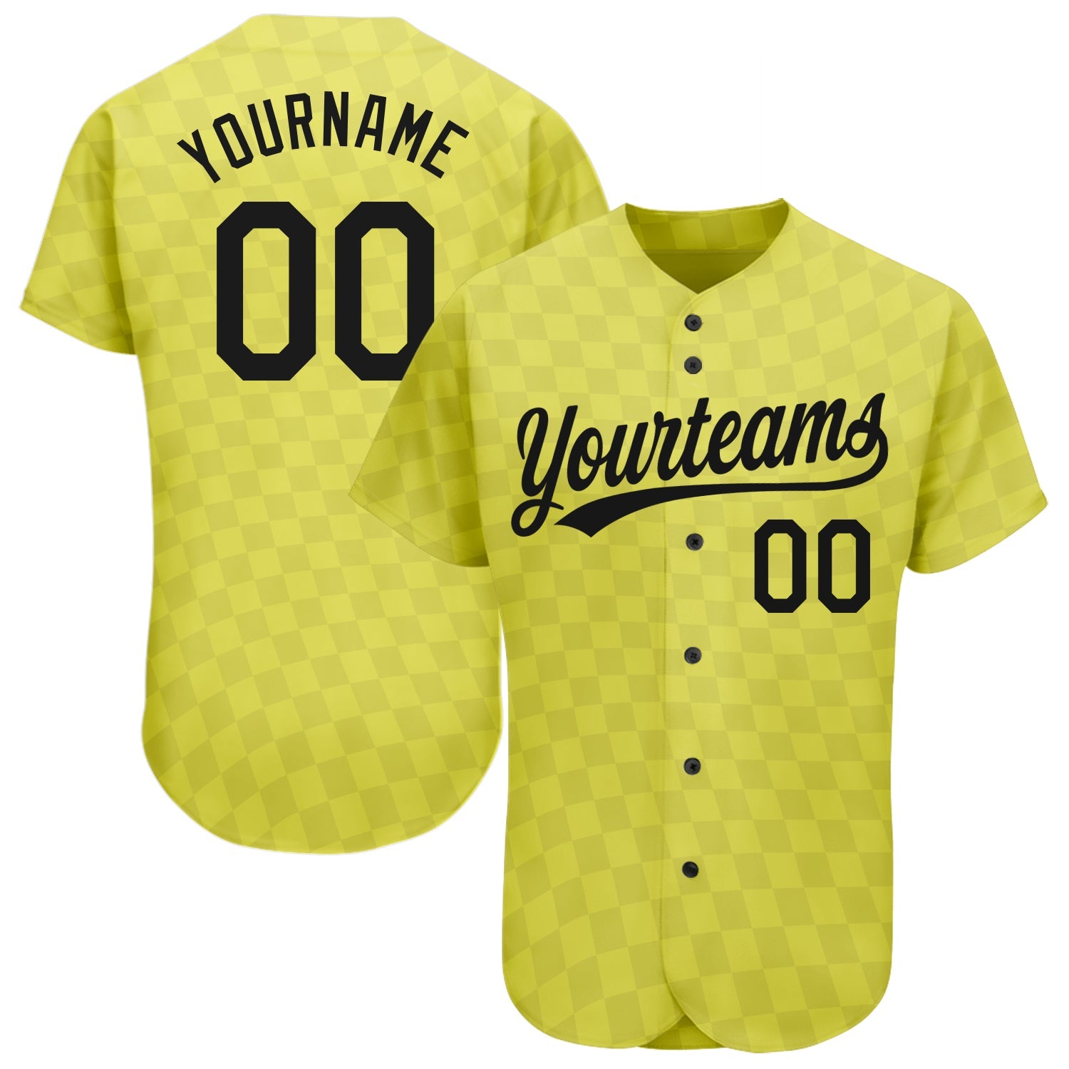 Custom Gold Black 3D Pattern Design Authentic Baseball Jersey - Main View