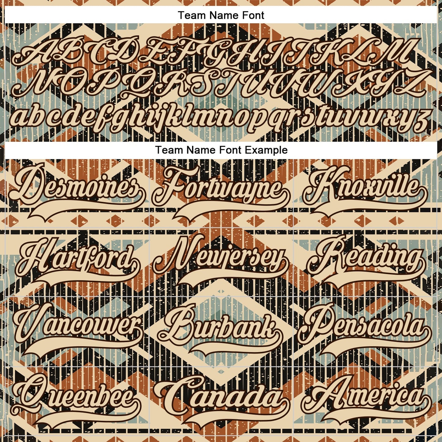 Custom Brown City Cream Orange-Blue Tribal Indigenous Grunge Geometric Splash Hockey Lace Neck Jersey view 6