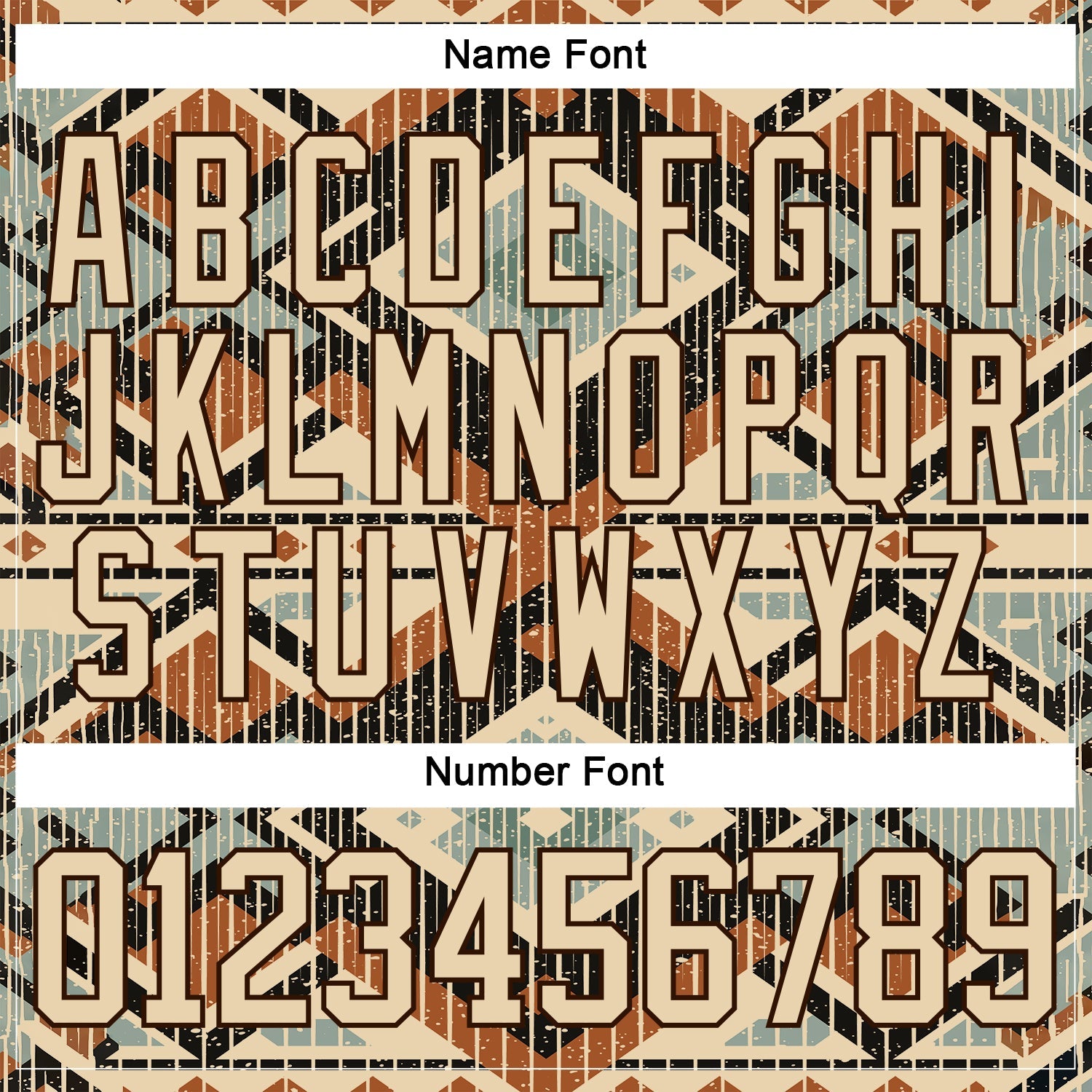 Custom Brown City Cream Orange-Blue Tribal Indigenous Grunge Geometric Splash Hockey Lace Neck Jersey view 7