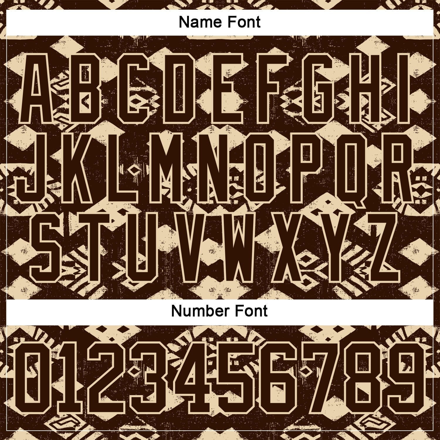 Custom Brown City Cream Tribal Indigenous Grunge Geometric Splash Hockey Lace Neck Jersey view 7