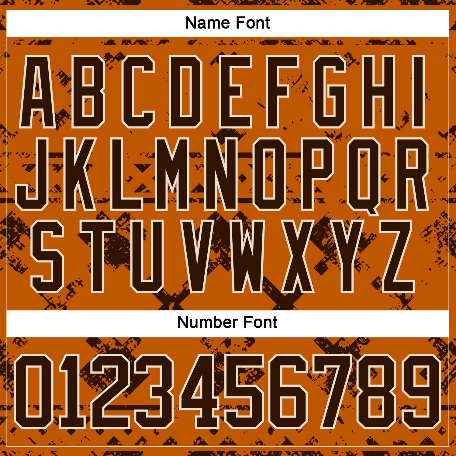 Custom Texas Orange Brown-Cream Tribal Indigenous Grunge Splash Hockey Lace Neck Jersey view 7