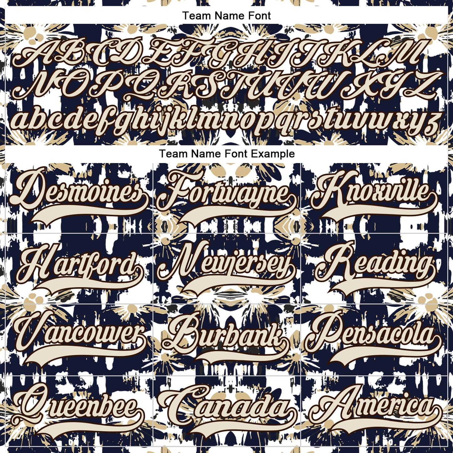 Custom Navy Cream Brown-Vegas Gold Tribal Indigenous Grunge Floral Splash Hockey Lace Neck Jersey view 6