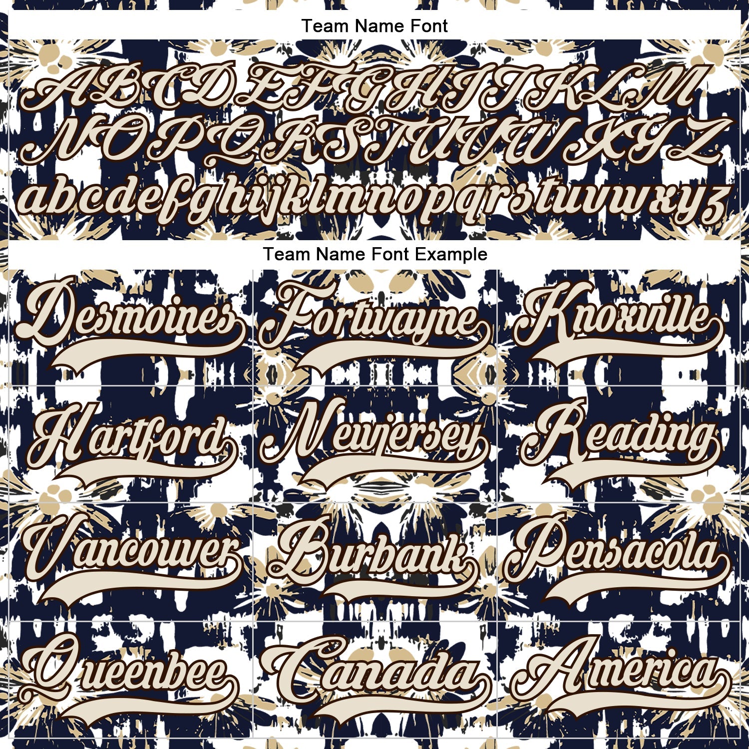 Custom Navy Cream Brown-Vegas Gold Tribal Indigenous Grunge Floral Splash Hockey Lace Neck Jersey view 6