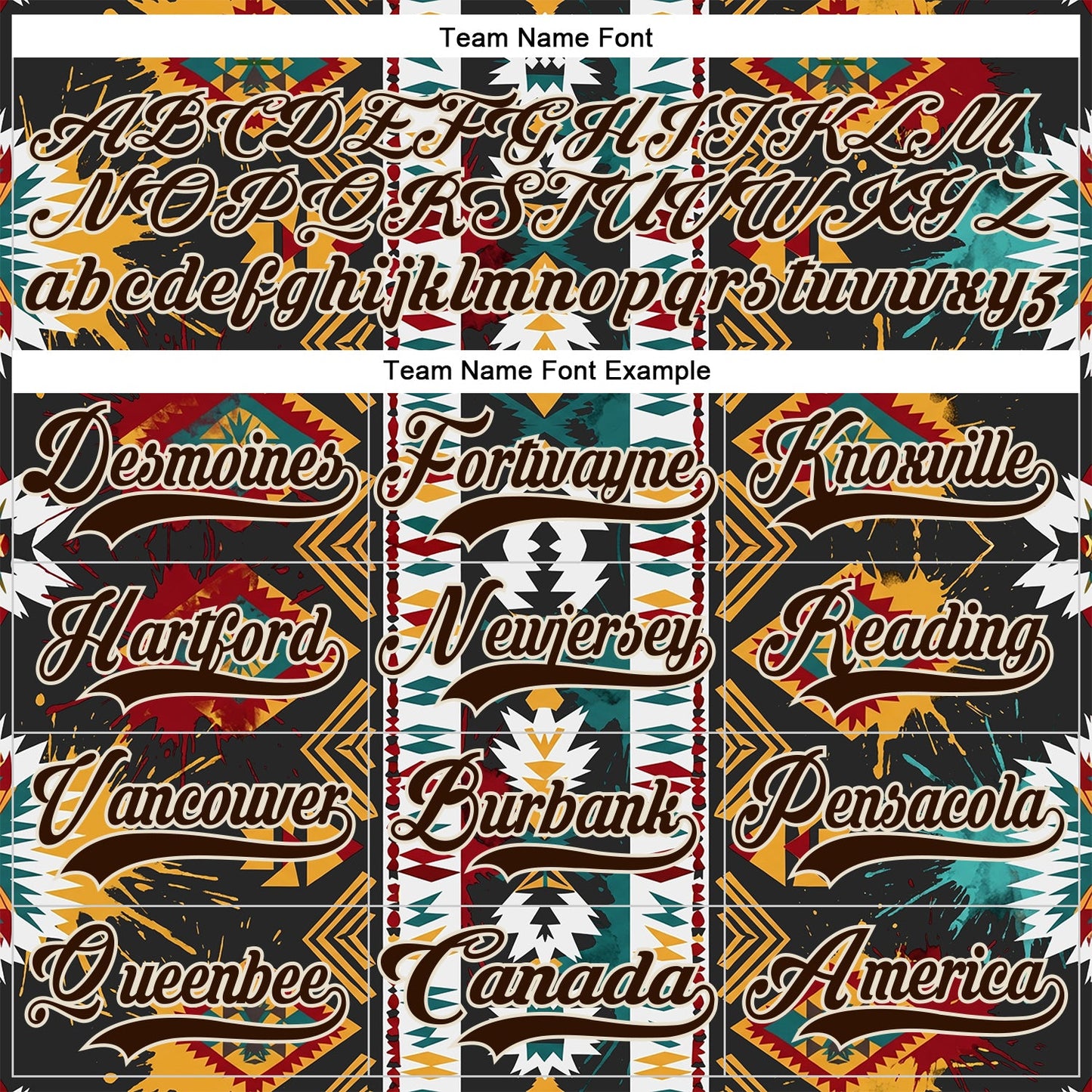 Custom Brown Yellow Green Red-Cream Tribal Indigenous Grunge Geometric Splash Hockey Lace Neck Jersey view 6