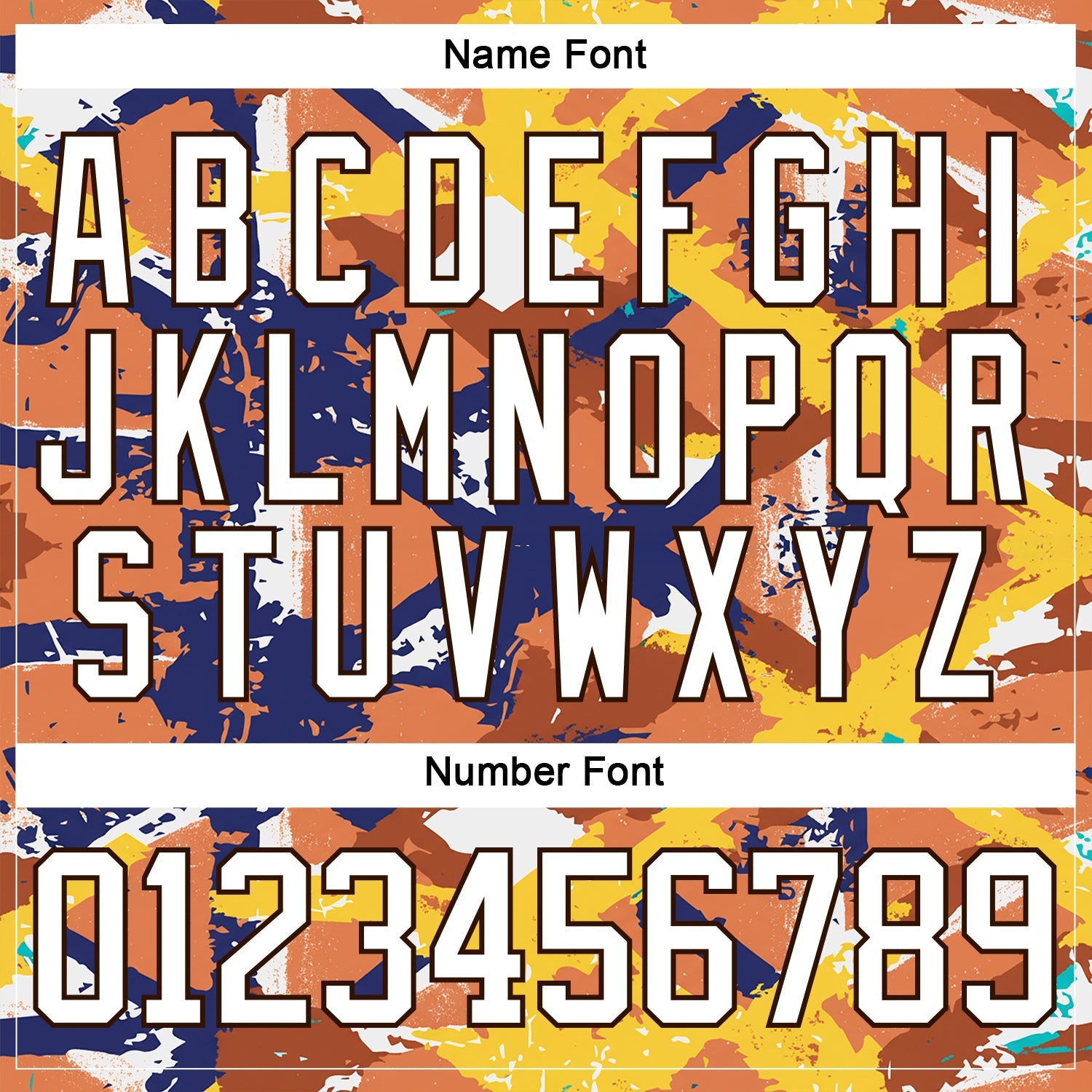 Custom Texas Orange White Yellow Blue-Brown Tribal Indigenous Grunge Splash Hockey Lace Neck Jersey view 7