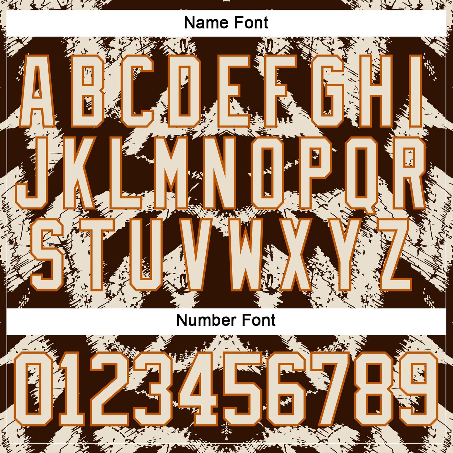 Custom Brown Cream-Texas Orange Tribal Indigenous Grunge Splash Hockey Lace Neck Jersey view 7