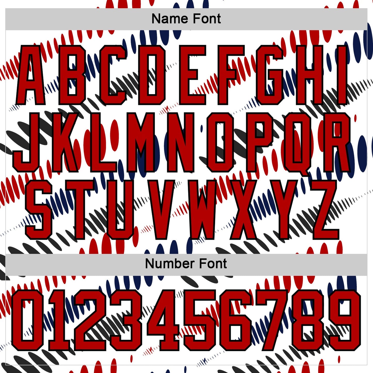 Custom White Red Navy-Black Abstract Columbus Inspired Round Hockey Lace Neck Jersey view 7