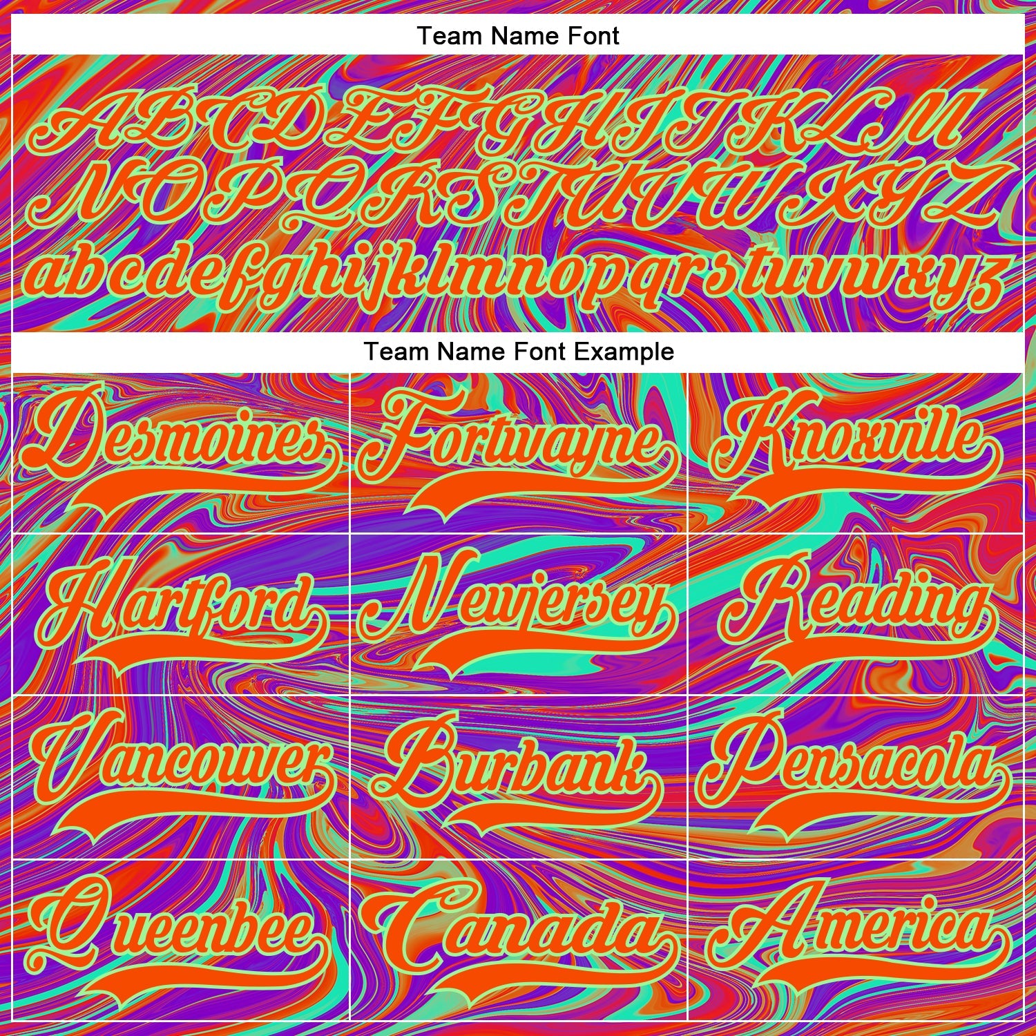 Custom Purple Orange-Pea Green Trippy Psychedelic Fluid Hockey Lace Neck Jersey view 6