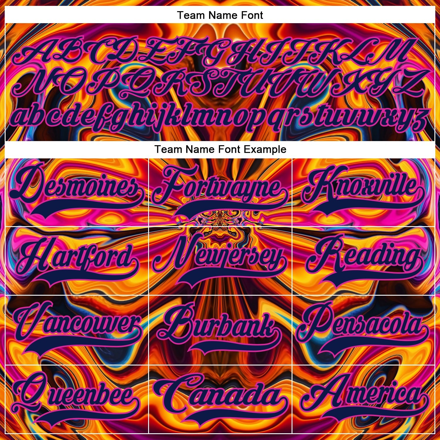 Custom Navy Yellow-Deep Pink Trippy Psychedelic Fluid Hockey Lace Neck Jersey view 6