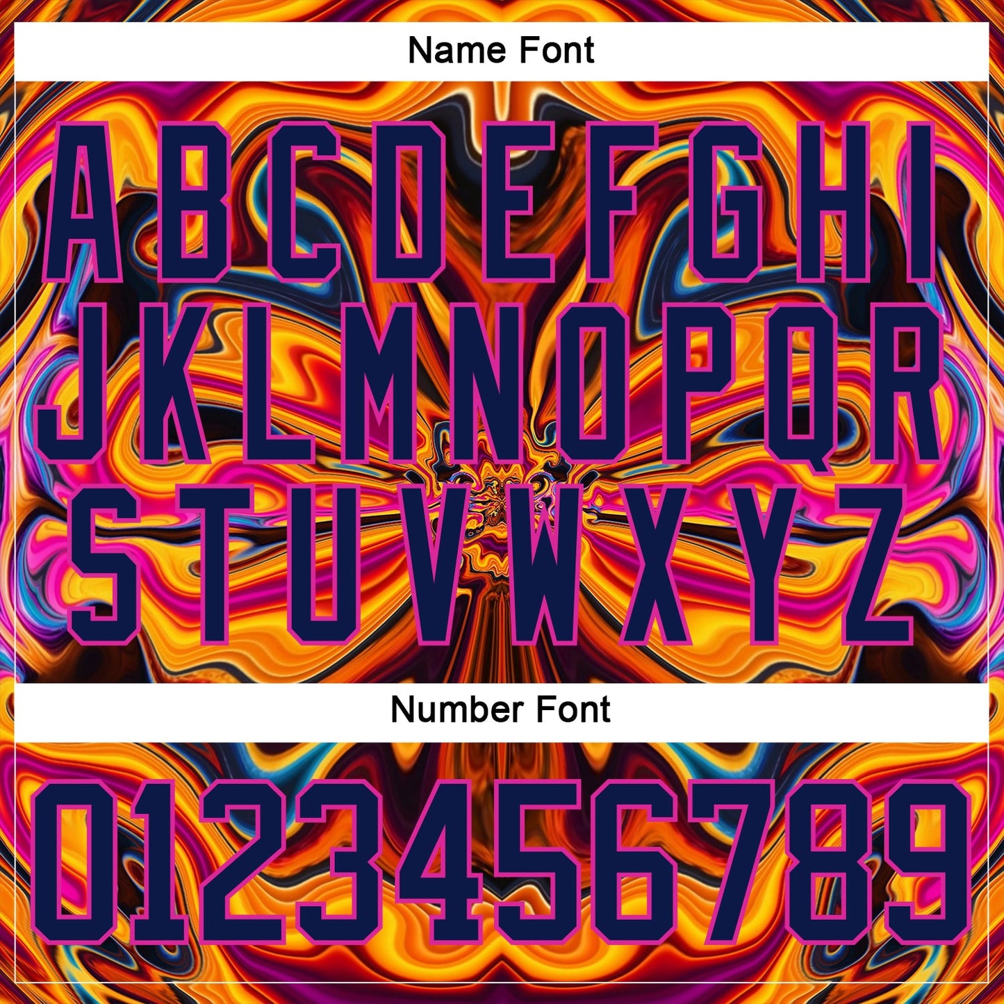 Custom Navy Yellow-Deep Pink Trippy Psychedelic Fluid Hockey Lace Neck Jersey view 7
