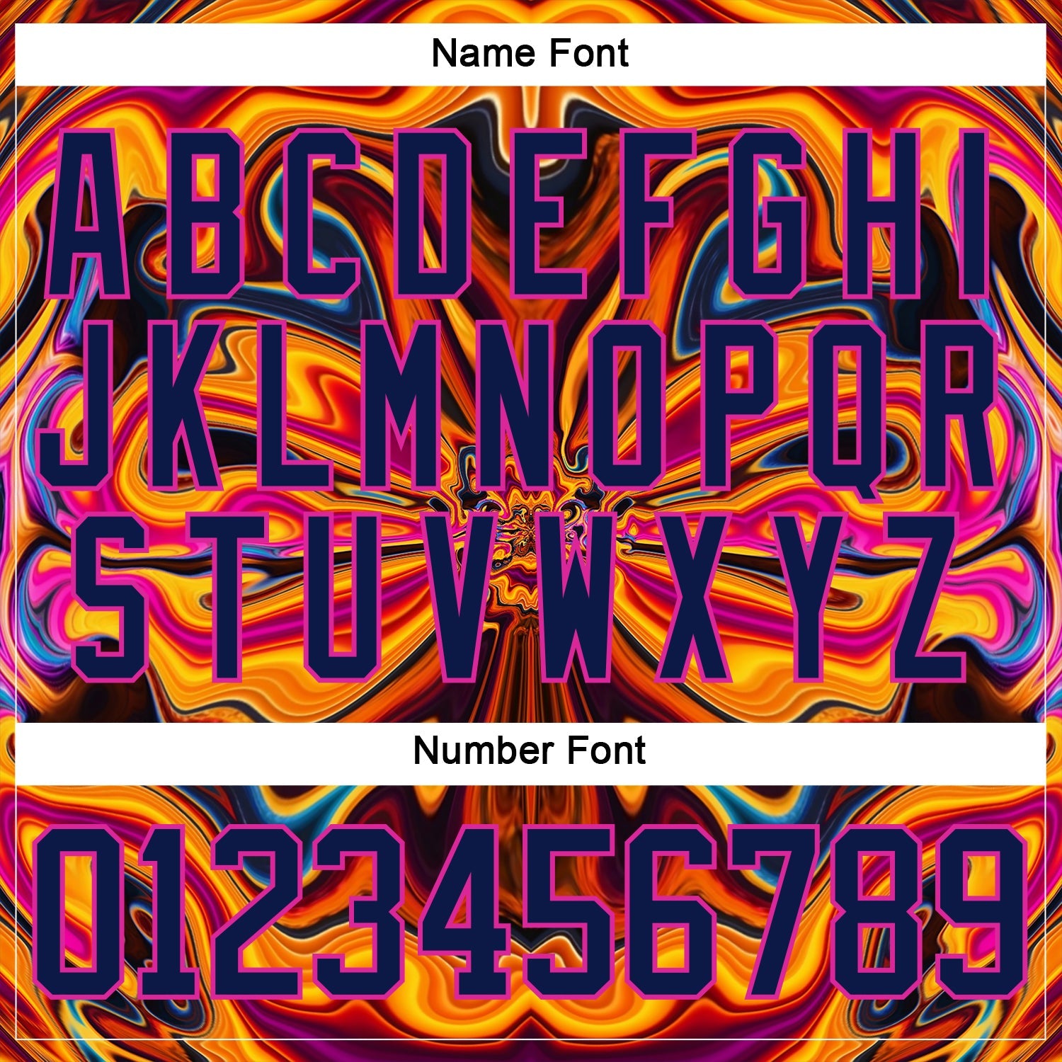 Custom Navy Yellow-Deep Pink Trippy Psychedelic Fluid Hockey Lace Neck Jersey view 7