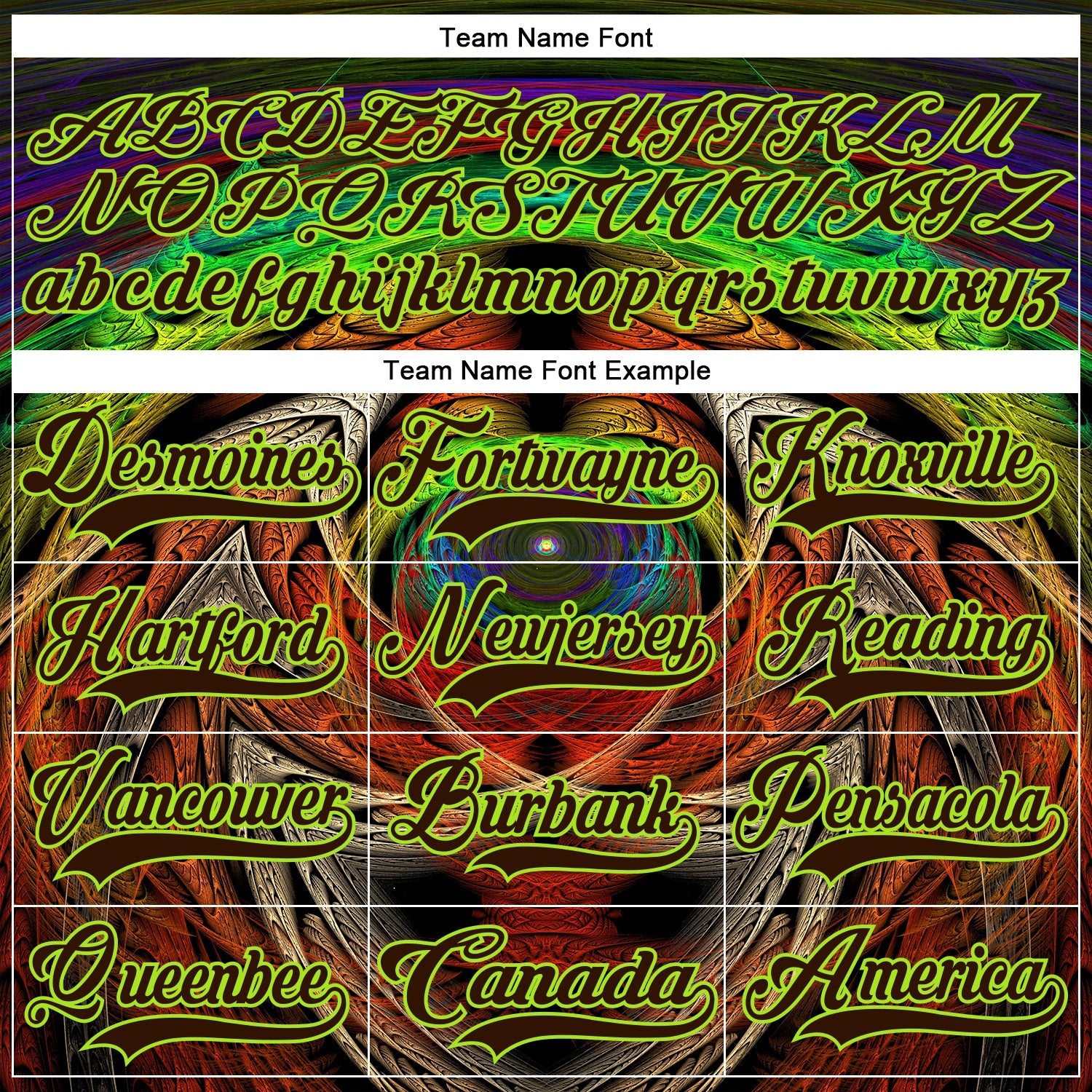 Custom Brown Neon Green Red-Blue Trippy Psychedelic Hockey Lace Neck Jersey view 6