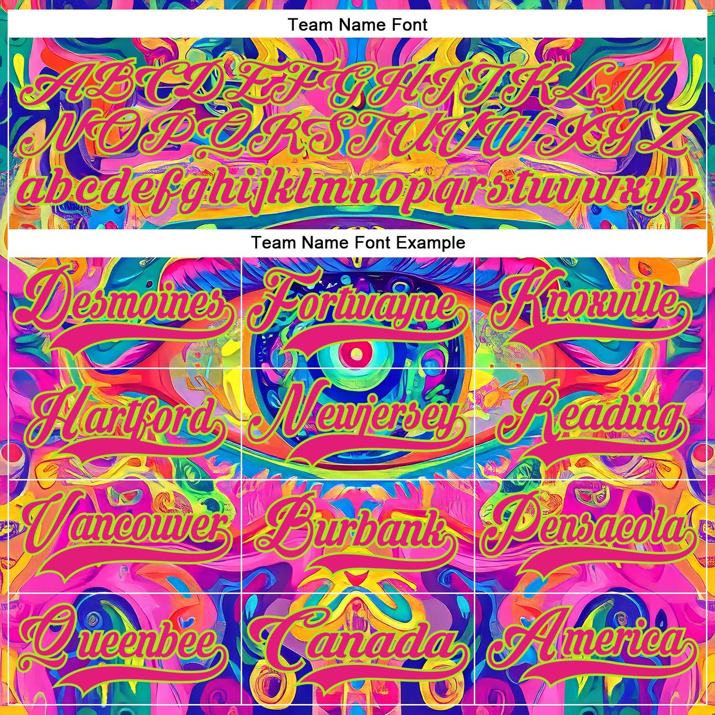 Custom Hot Pink Neon Green Yellow-Blue Trippy Psychedelic Neon Hockey Lace Neck Jersey view 6