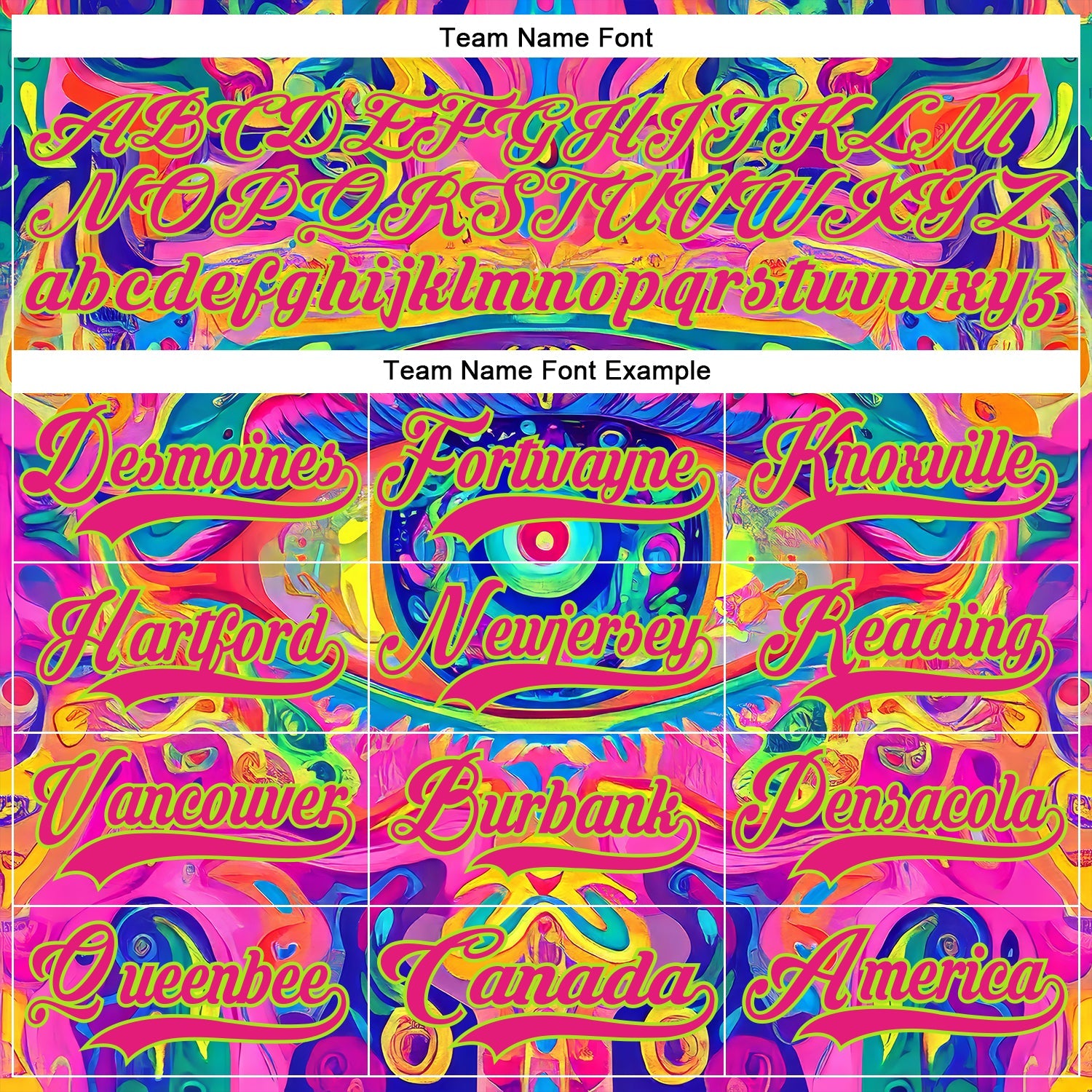 Custom Hot Pink Neon Green Yellow-Blue Trippy Psychedelic Neon Hockey Lace Neck Jersey view 6