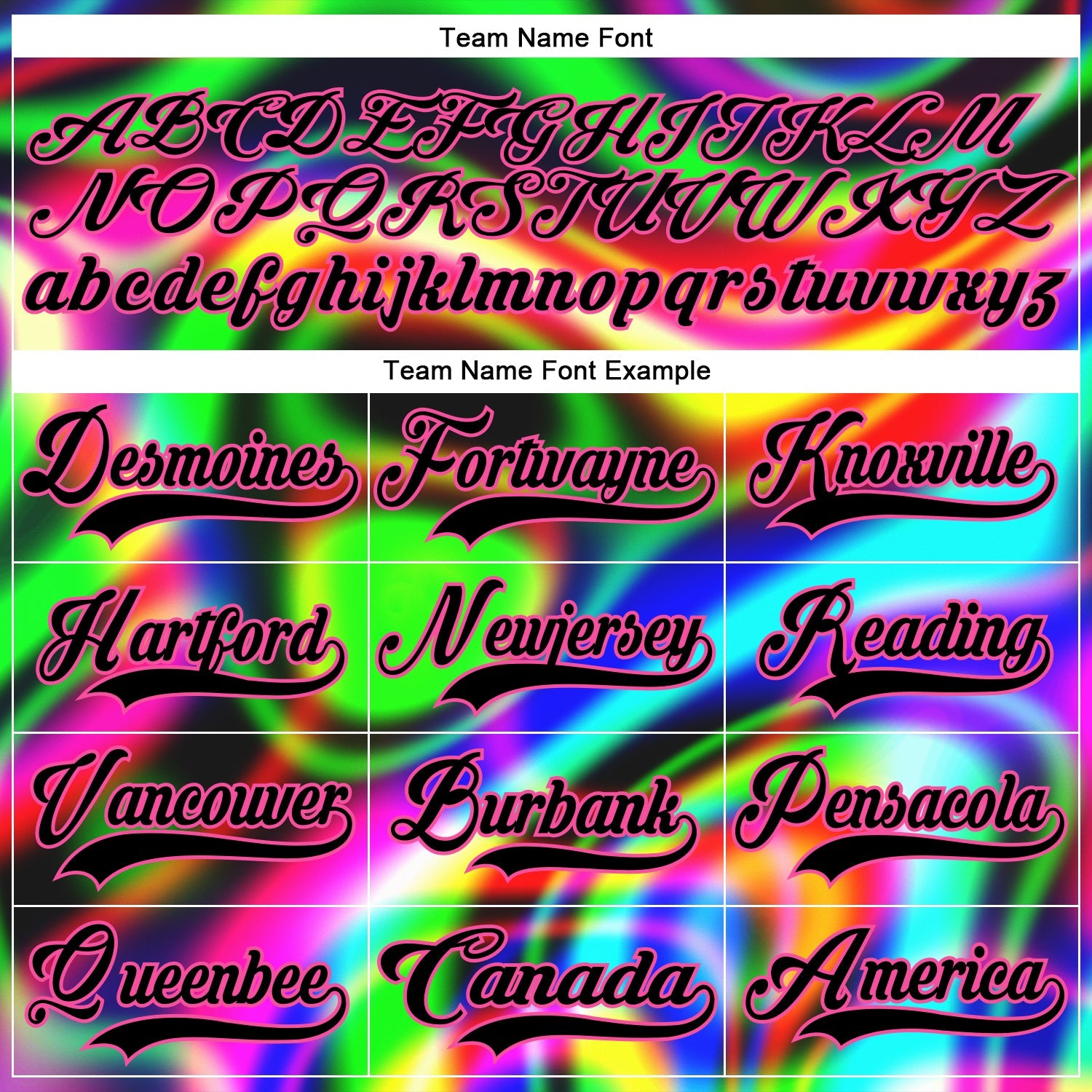 Custom Black Pink Yellow Green-Blue Trippy Psychedelic Neon Trendy Holographic Vaporwave Style Hockey Lace Neck Jersey view 6
