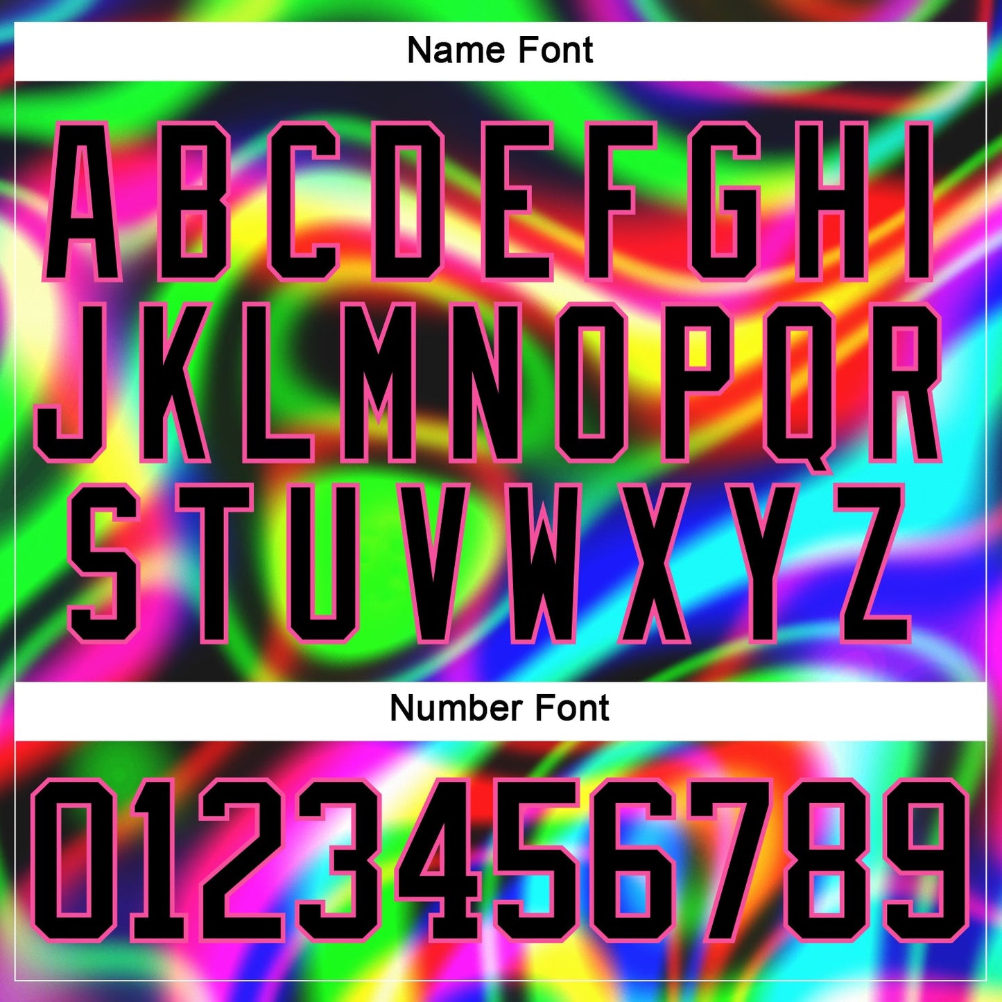 Custom Black Pink Yellow Green-Blue Trippy Psychedelic Neon Trendy Holographic Vaporwave Style Hockey Lace Neck Jersey view 7