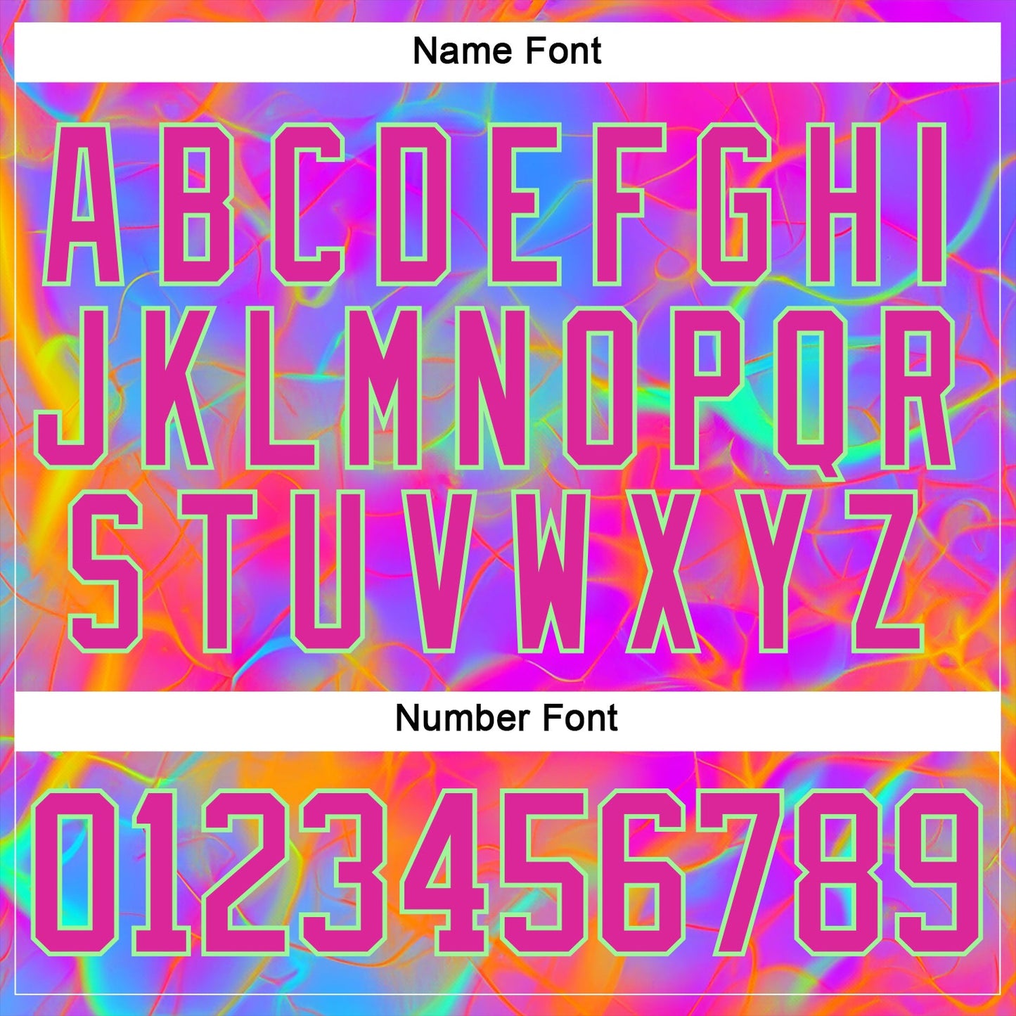 Custom Deep Pink Pea Green Purple-Orange Trippy Psychedelic Neon Hockey Lace Neck Jersey view 7