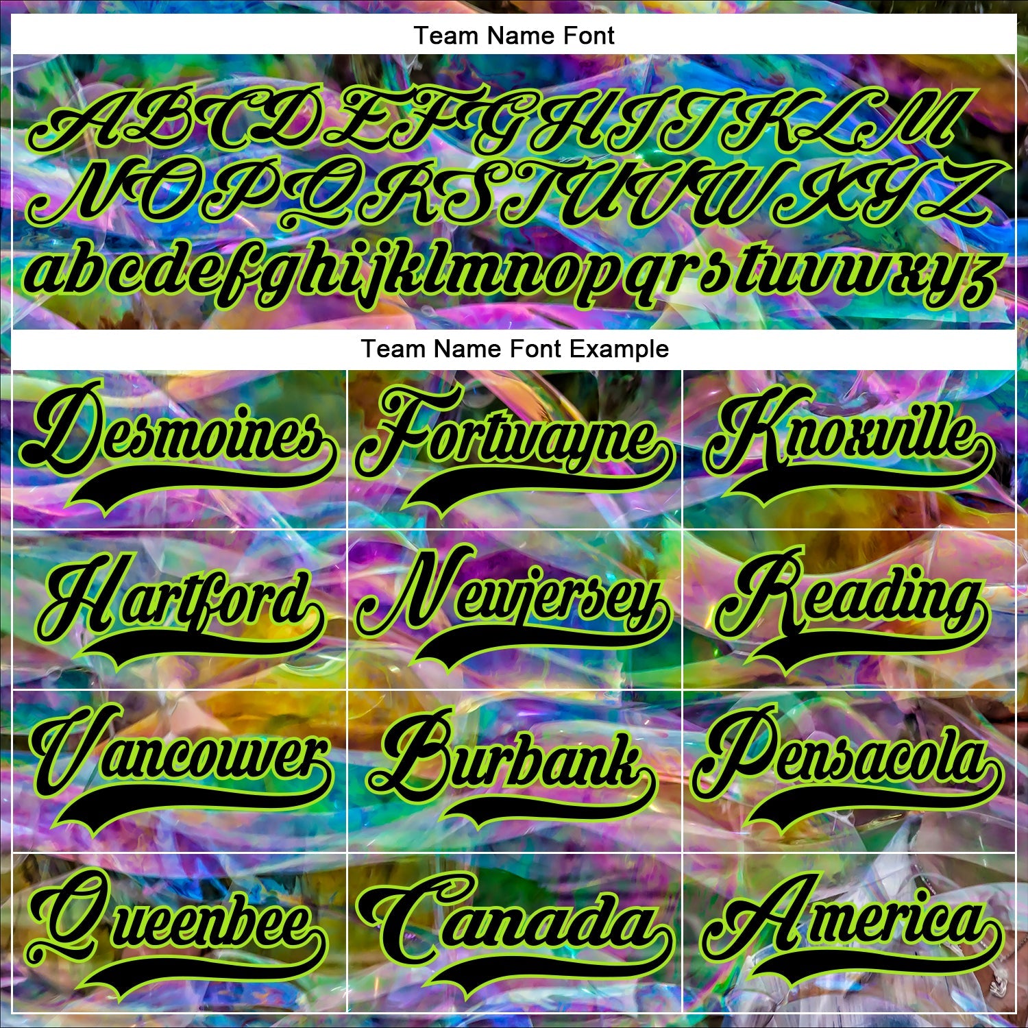 Custom Black Neon Green Trippy Psychedelic Trendy Holographic Vaporwave Style Hockey Lace Neck Jersey view 6