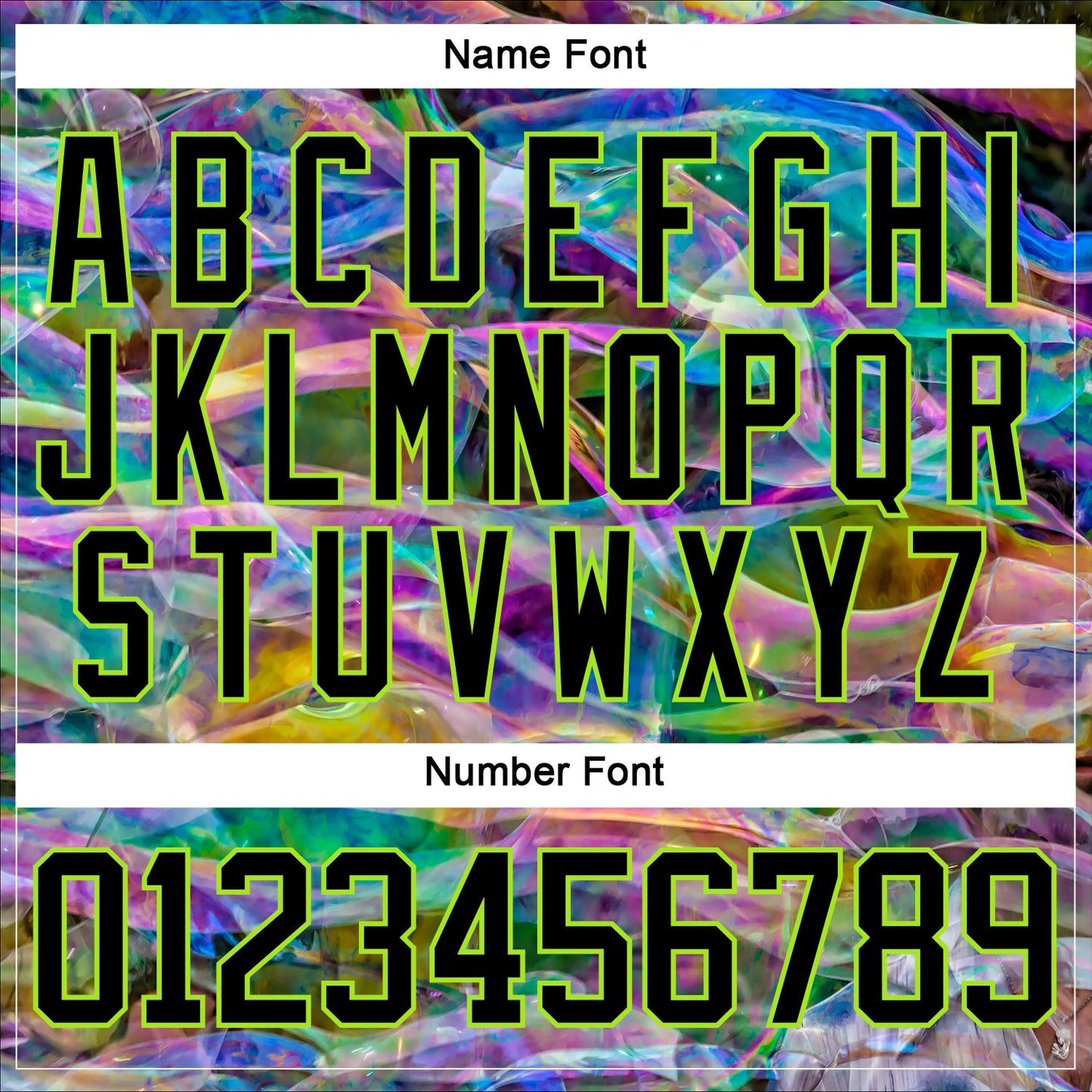 Custom Black Neon Green Trippy Psychedelic Trendy Holographic Vaporwave Style Hockey Lace Neck Jersey view 7