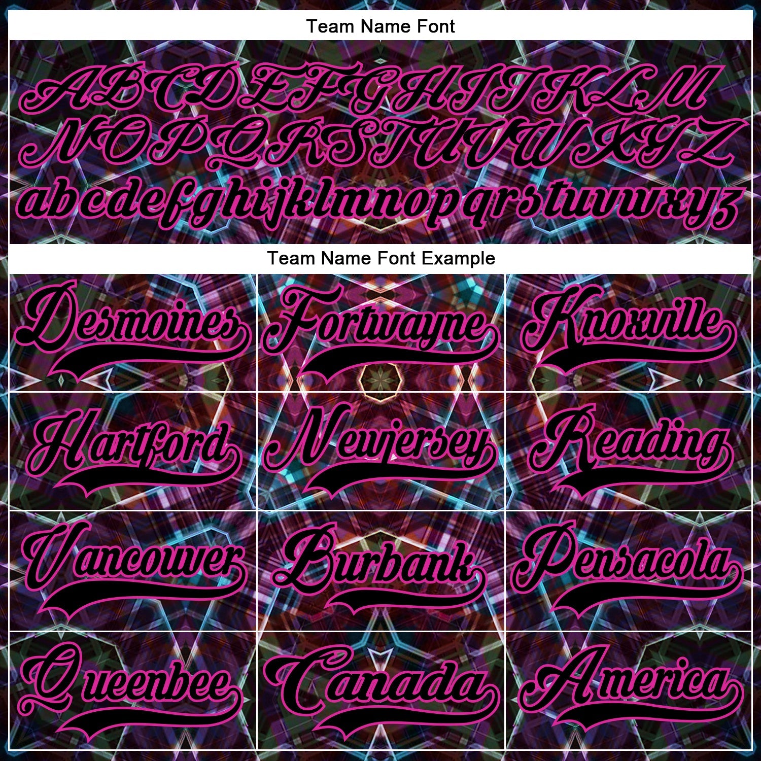 Custom Black Deep Pink-Blue Trippy Psychedelic Geometric Hockey Lace Neck Jersey view 6