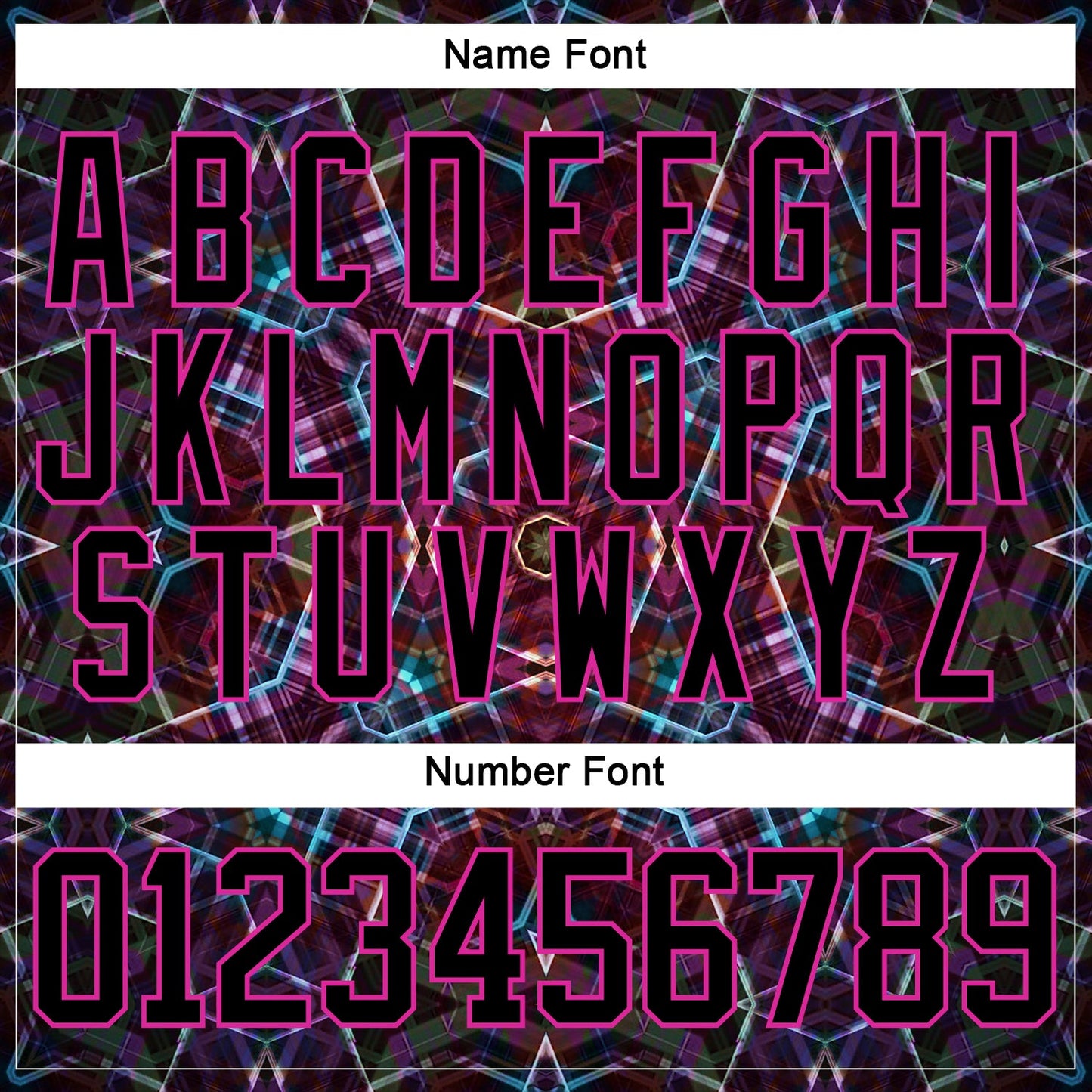 Custom Black Deep Pink-Blue Trippy Psychedelic Geometric Hockey Lace Neck Jersey view 7