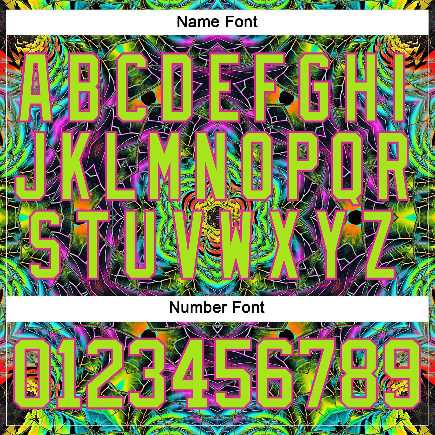 Custom Black Neon Green-Hot Pink Trippy Psychedelic Geometric Hockey Lace Neck Jersey view 7