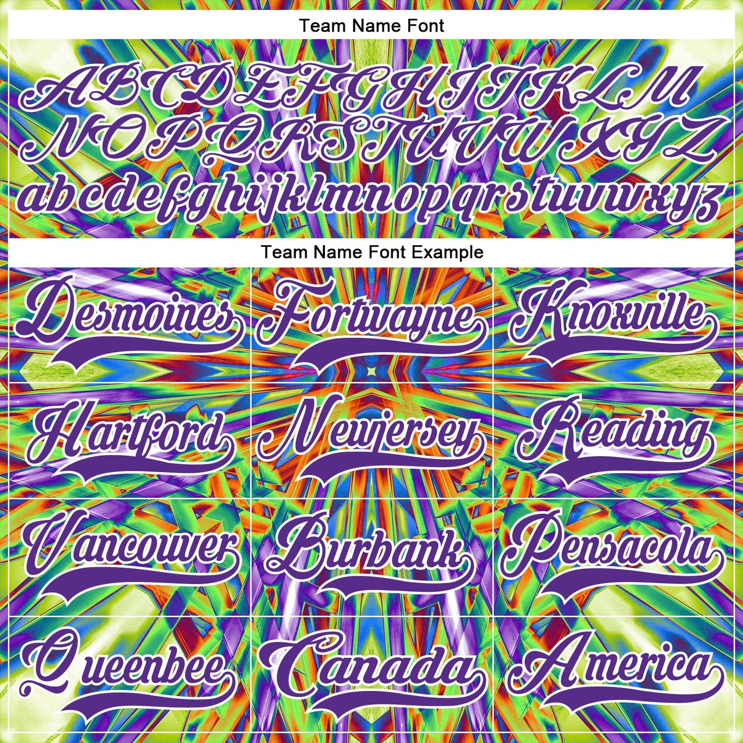 Custom Black Purple Green Orange-White Trippy Psychedelic Geometric Hockey Lace Neck Jersey view 6