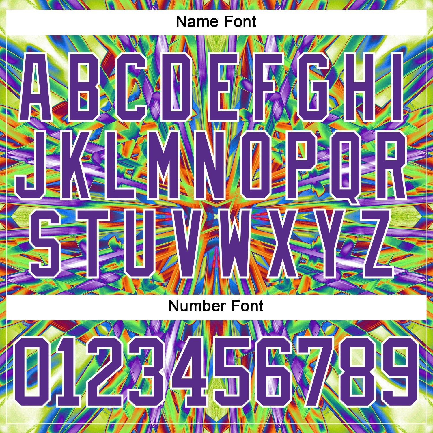 Custom Black Purple Green Orange-White Trippy Psychedelic Geometric Hockey Lace Neck Jersey view 7