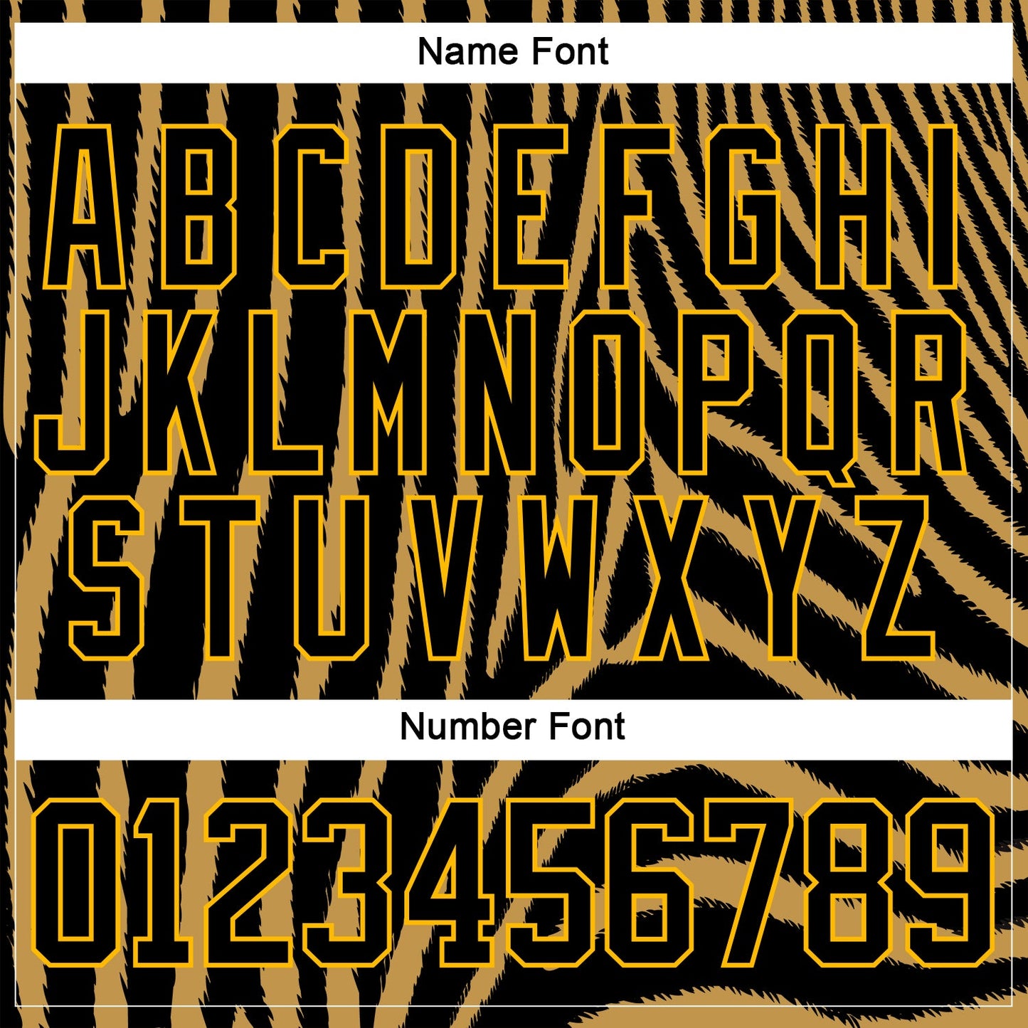 Custom Old Gold Black Gold-White Zebra Print Hockey Lace Neck Jersey view 7
