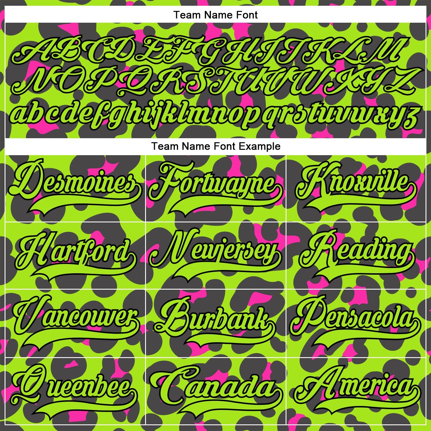 Custom Neon Green Pink Black-White Leopard Print Neon Hockey Lace Neck Jersey view 6