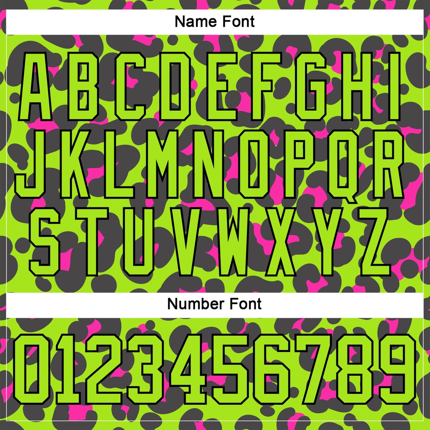 Custom Neon Green Pink Black-White Leopard Print Neon Hockey Lace Neck Jersey view 7