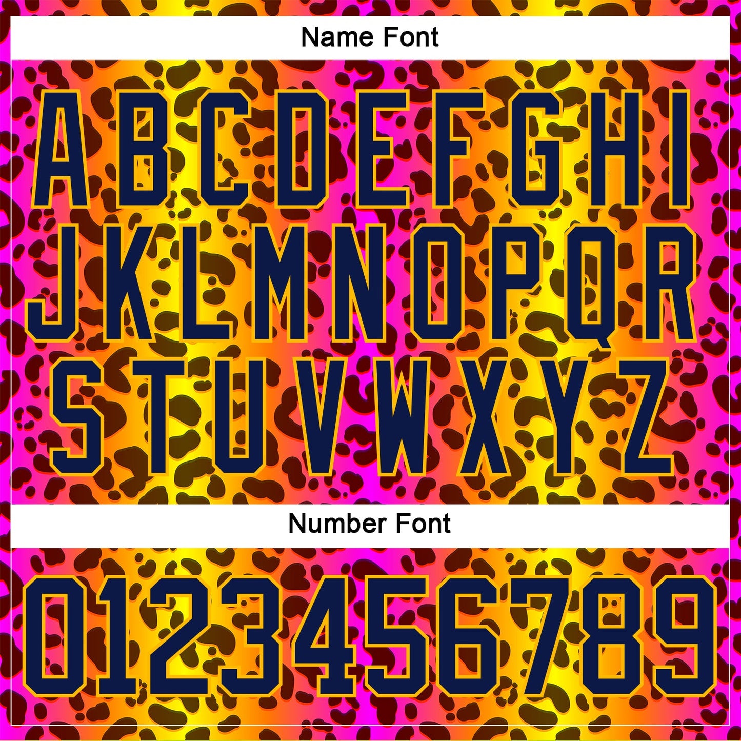 Custom Gold Navy-Pink Leopard Print Neon Hockey Lace Neck Jersey view 7