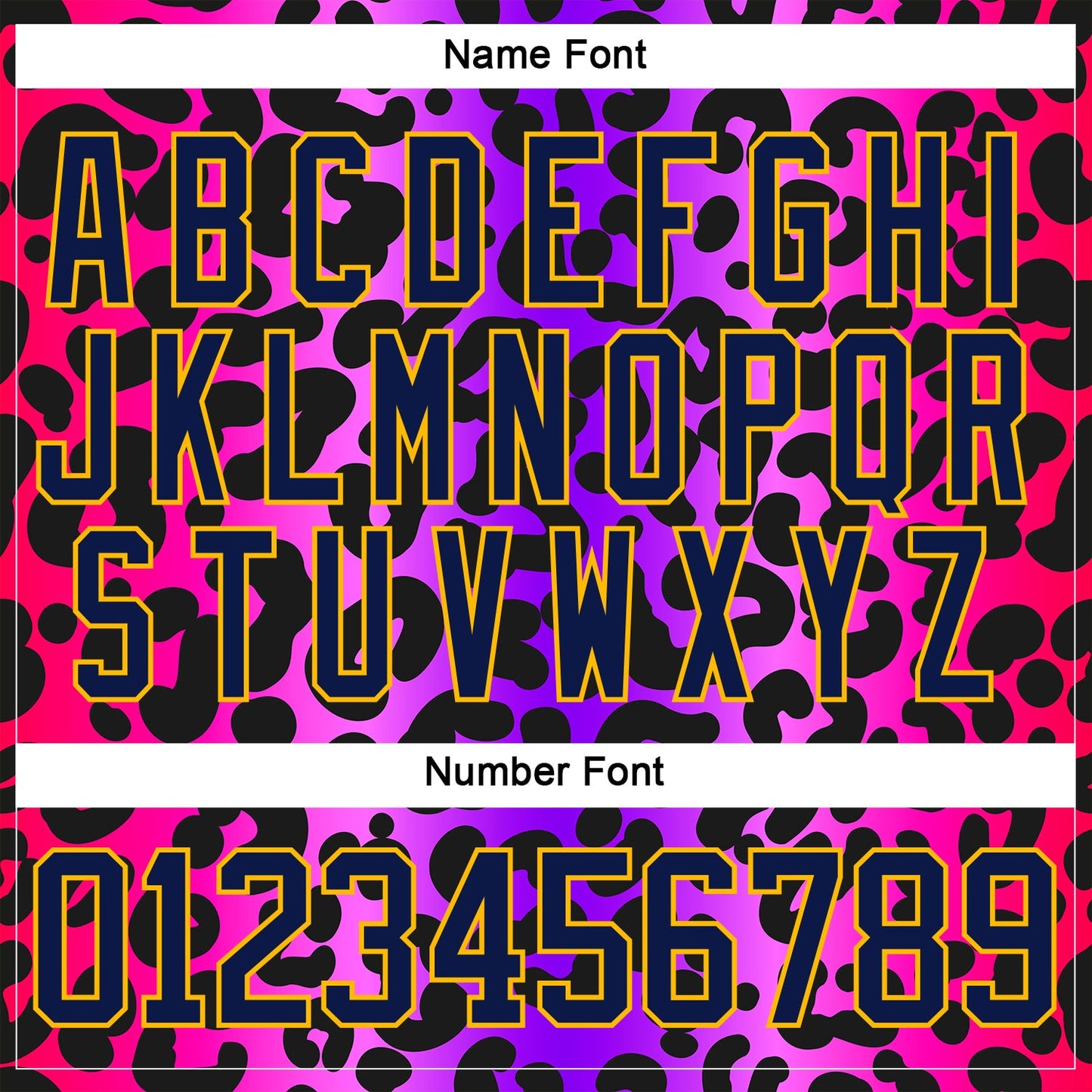 Custom Purple Navy Pink-Gold Leopard Print Neon Hockey Lace Neck Jersey view 7