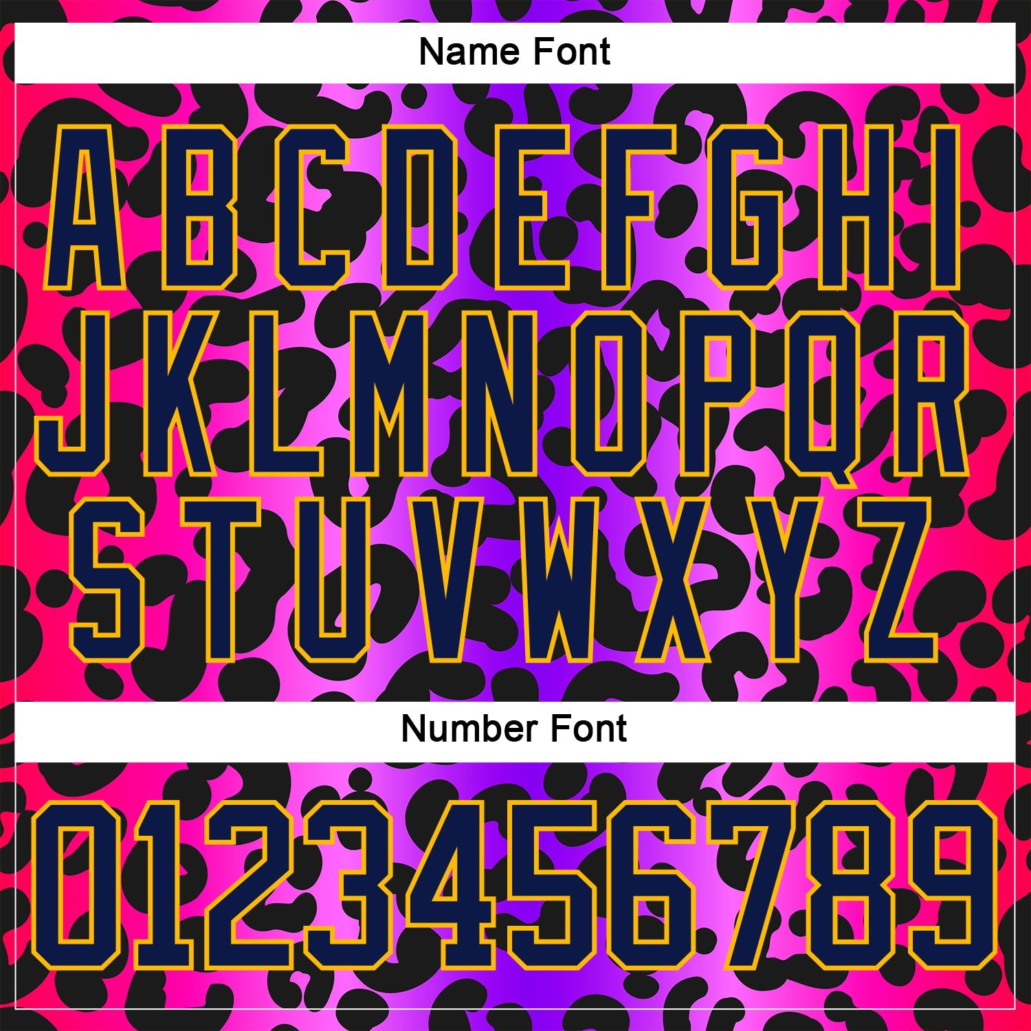 Custom Purple Navy Pink-Gold Leopard Print Neon Hockey Lace Neck Jersey view 7