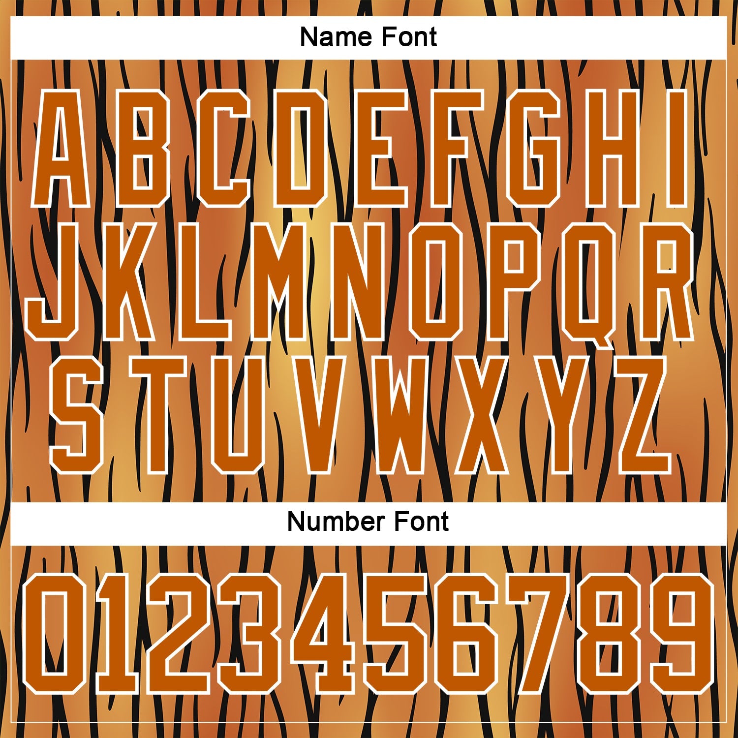 Custom Texas Orange Black-White Tiger Print Hockey Lace Neck Jersey view 7