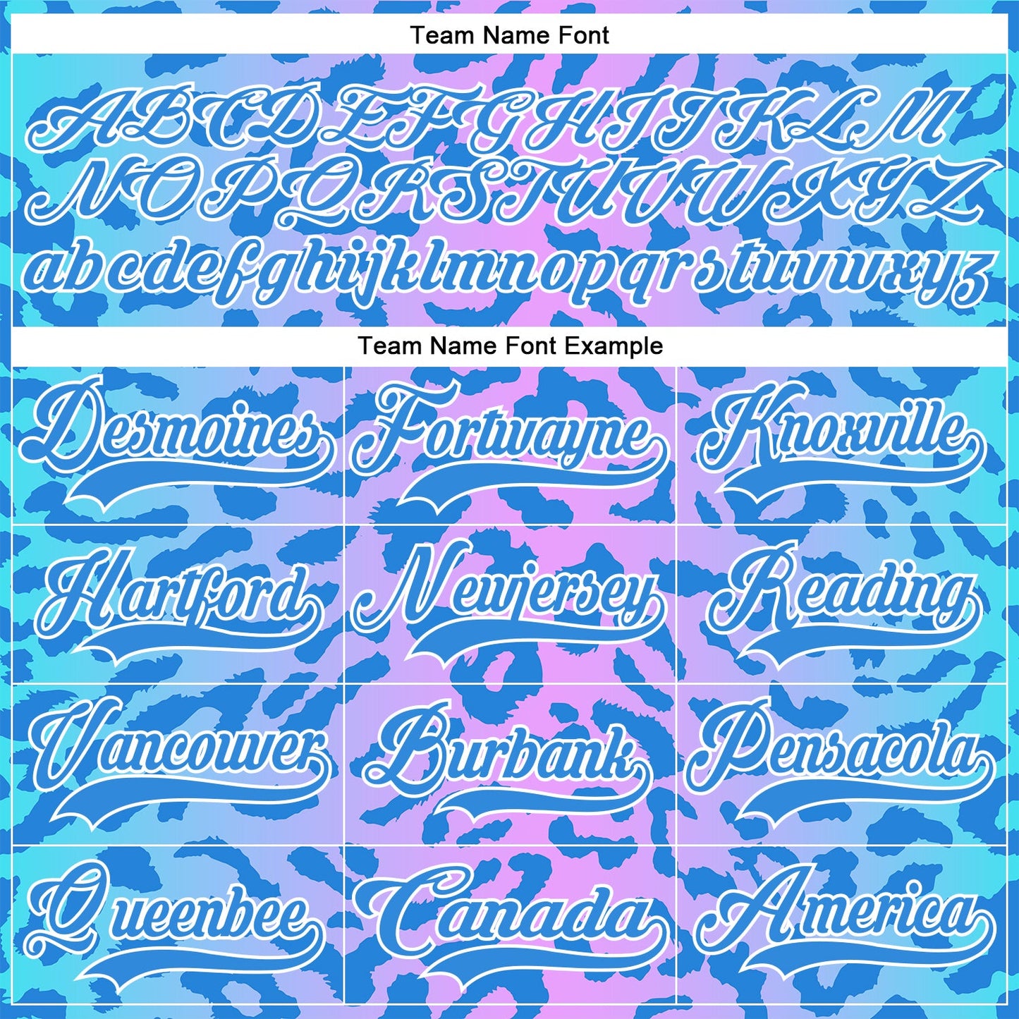 Custom Pink Powder Blue-White Leopard Print Neon Hockey Lace Neck Jersey view 6