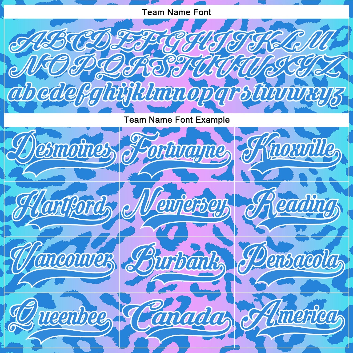 Custom Pink Powder Blue-White Leopard Print Neon Hockey Lace Neck Jersey view 6