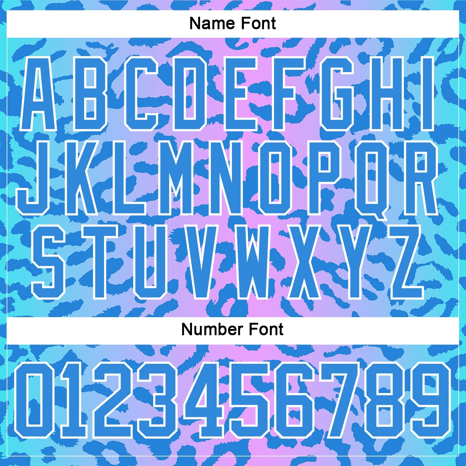 Custom Pink Powder Blue-White Leopard Print Neon Hockey Lace Neck Jersey view 7