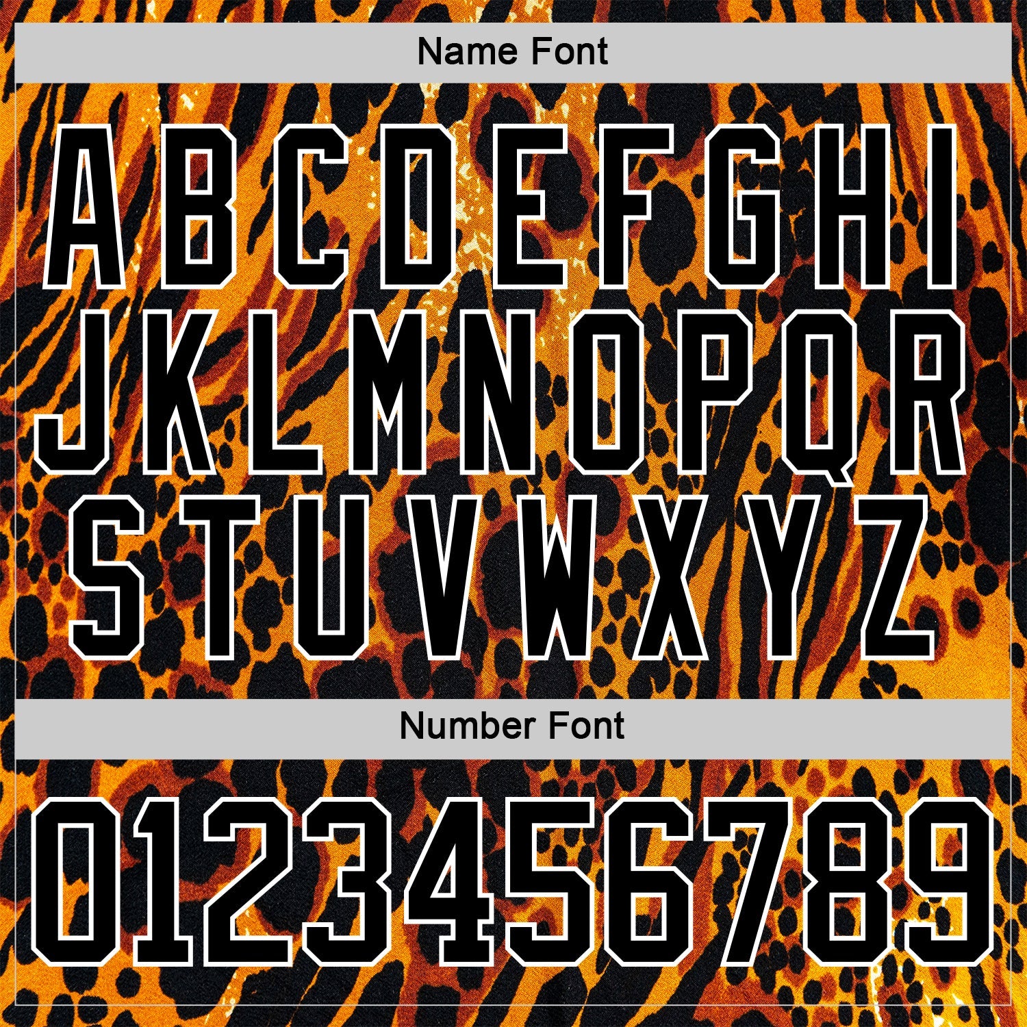 Custom Orange Black-White Leopard Print Hockey Lace Neck Jersey view 7