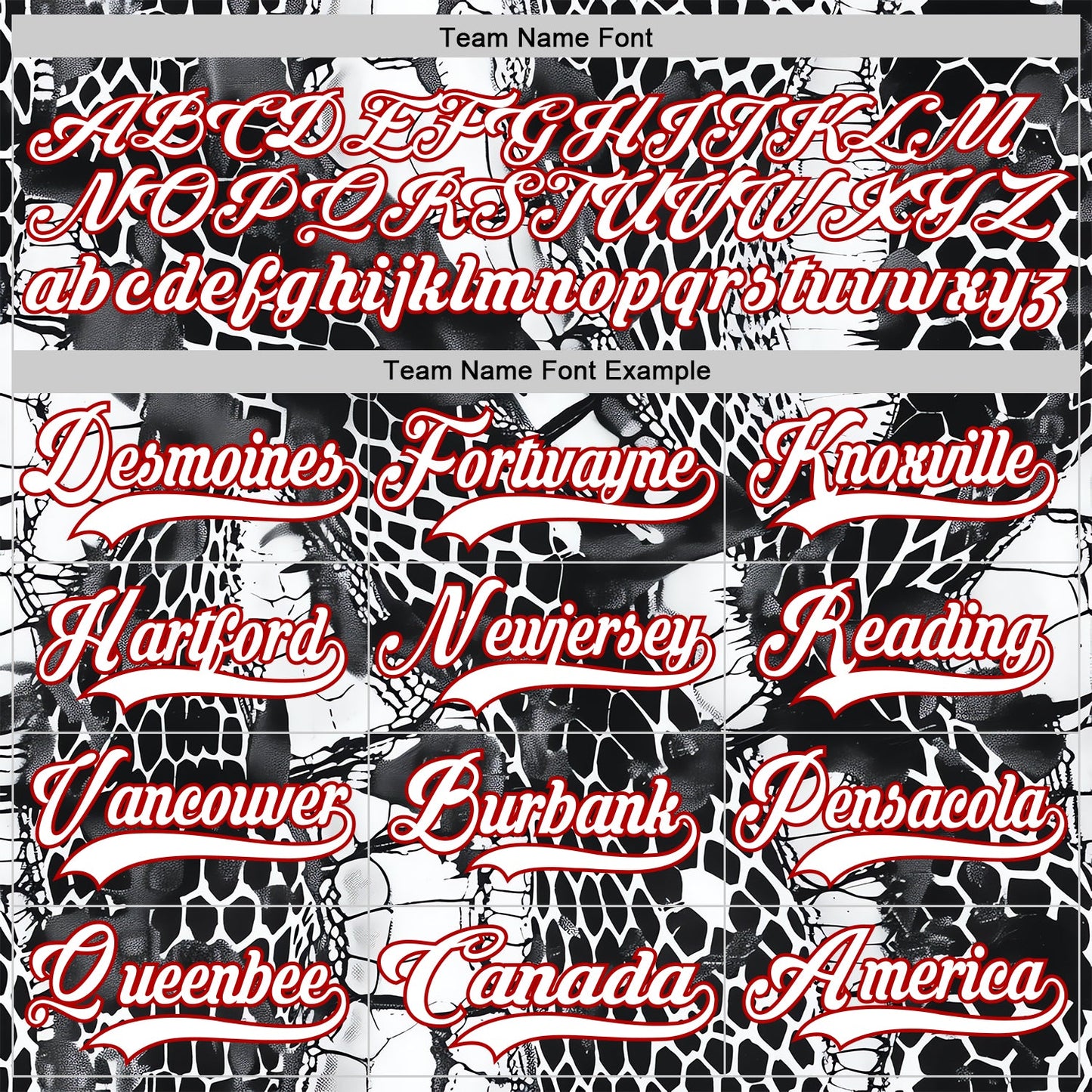 Custom Black White-Red Snake Skin Print Hockey Lace Neck Jersey view 6